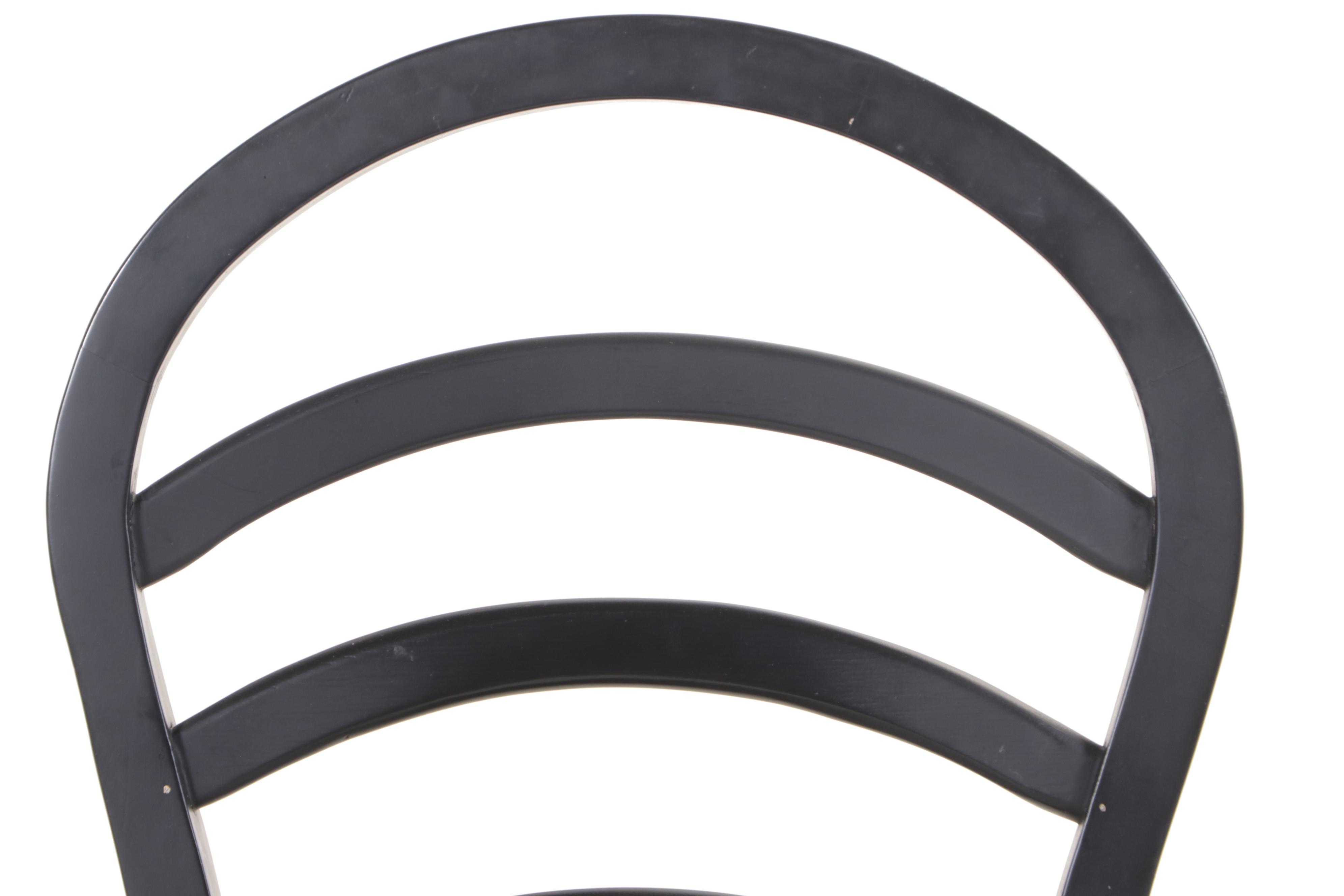 Thomasville Ebonized Wood and Glass Top Dinette Table and Side Chairs