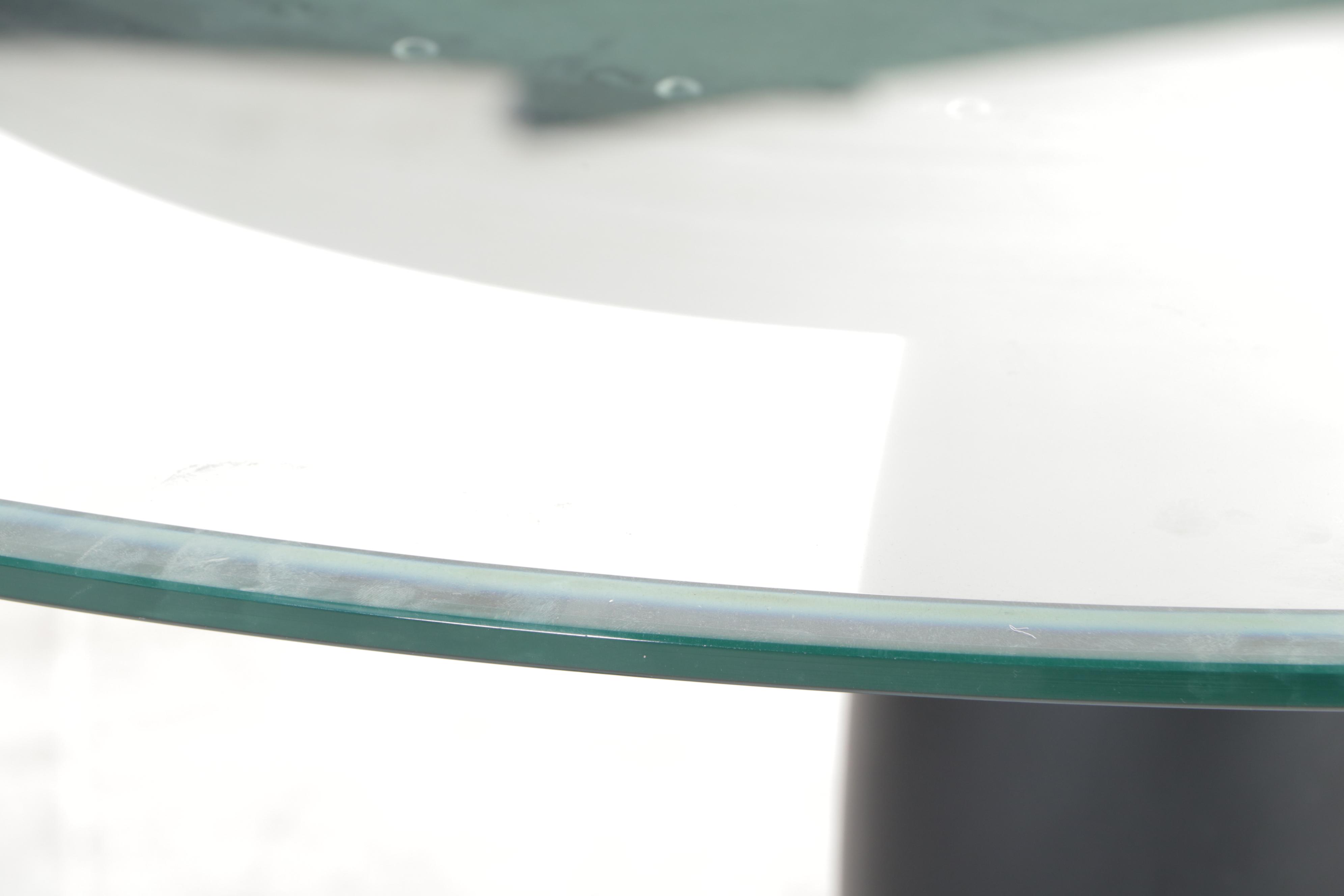 Thomasville Ebonized Wood and Glass Top Dinette Table and Side Chairs