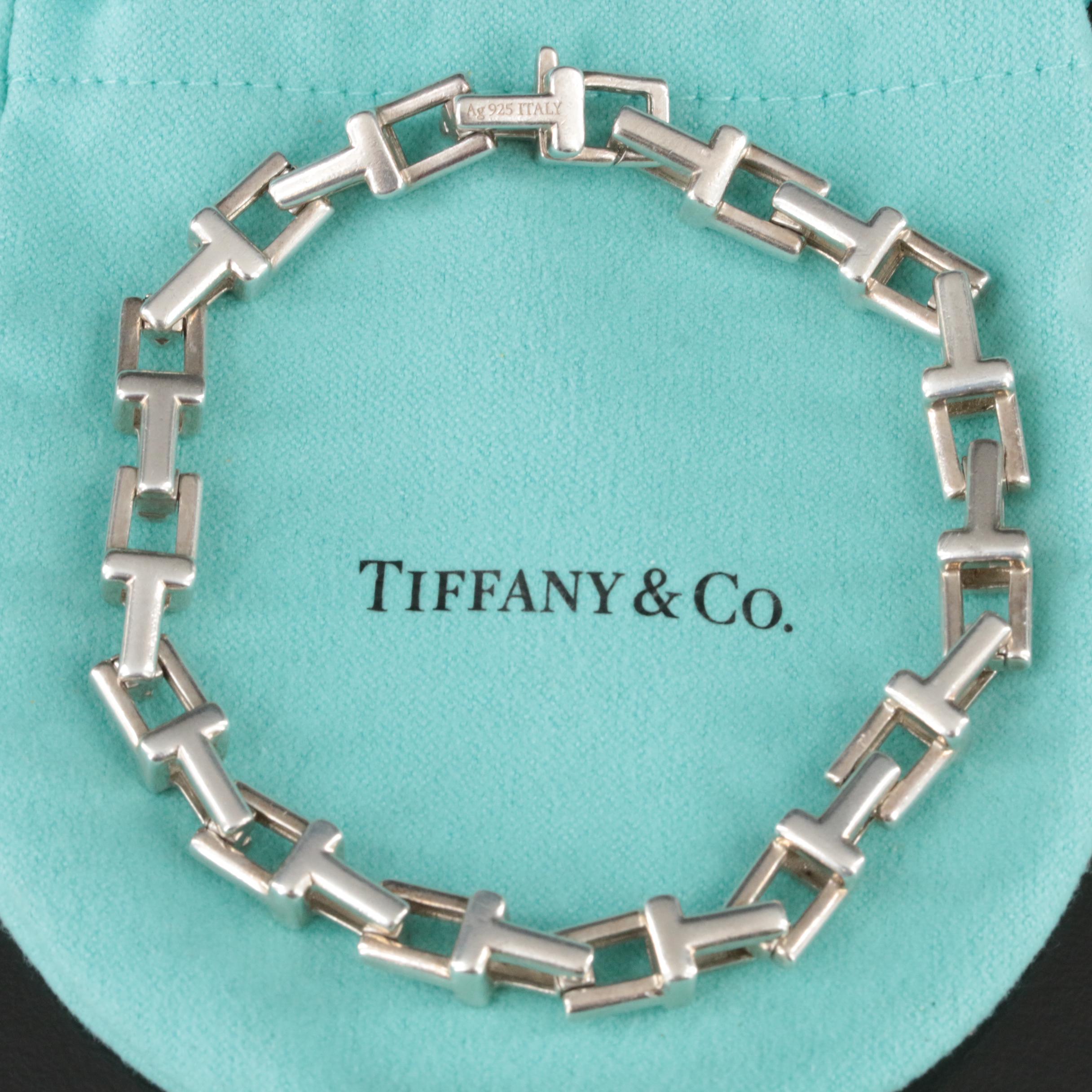 Tiffany & Co. Sterling T - Chain Bracelet