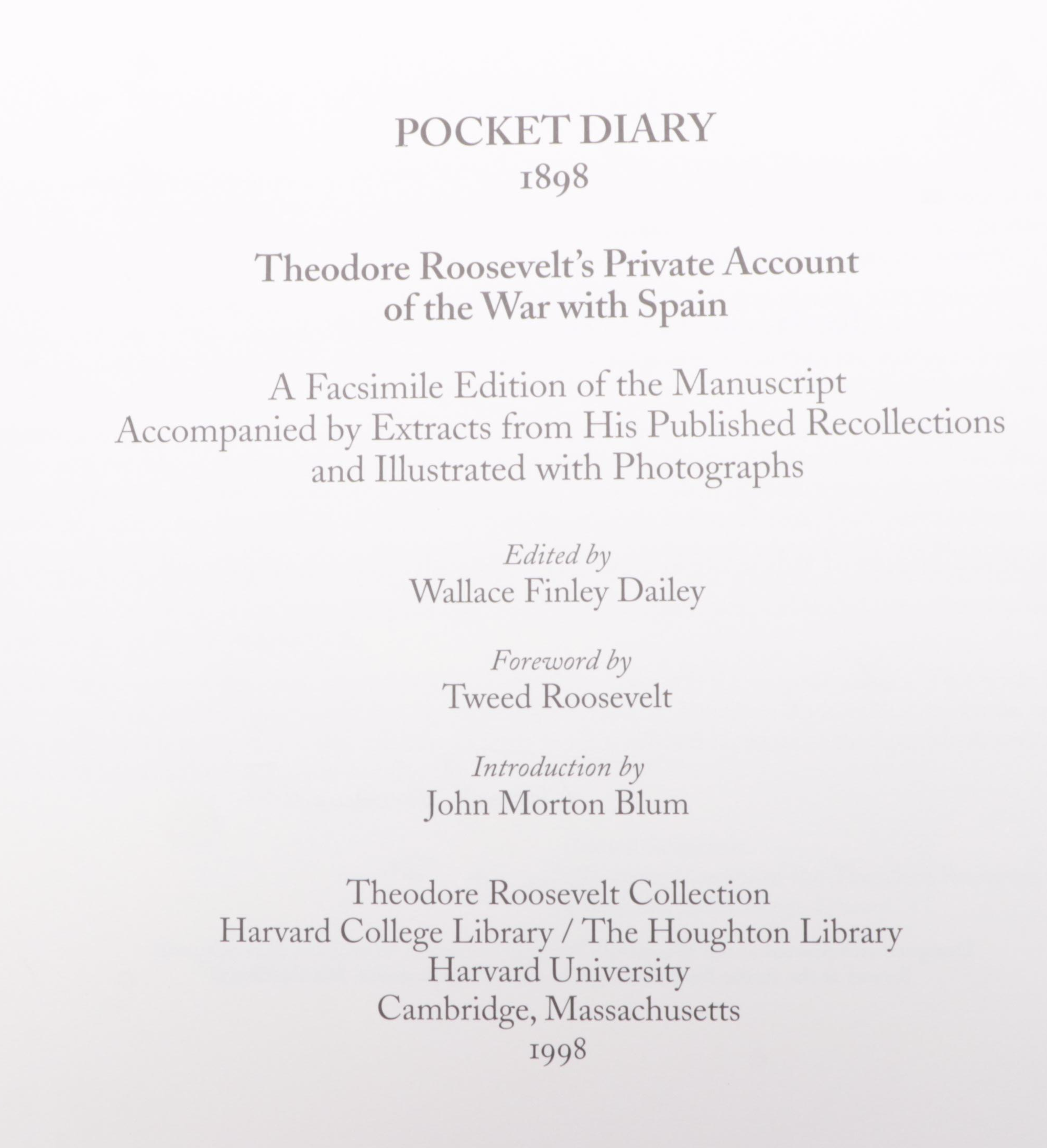Multi-Signed Limited Edition "Theodore Roosevelt's Pocket Diary, 1898"
