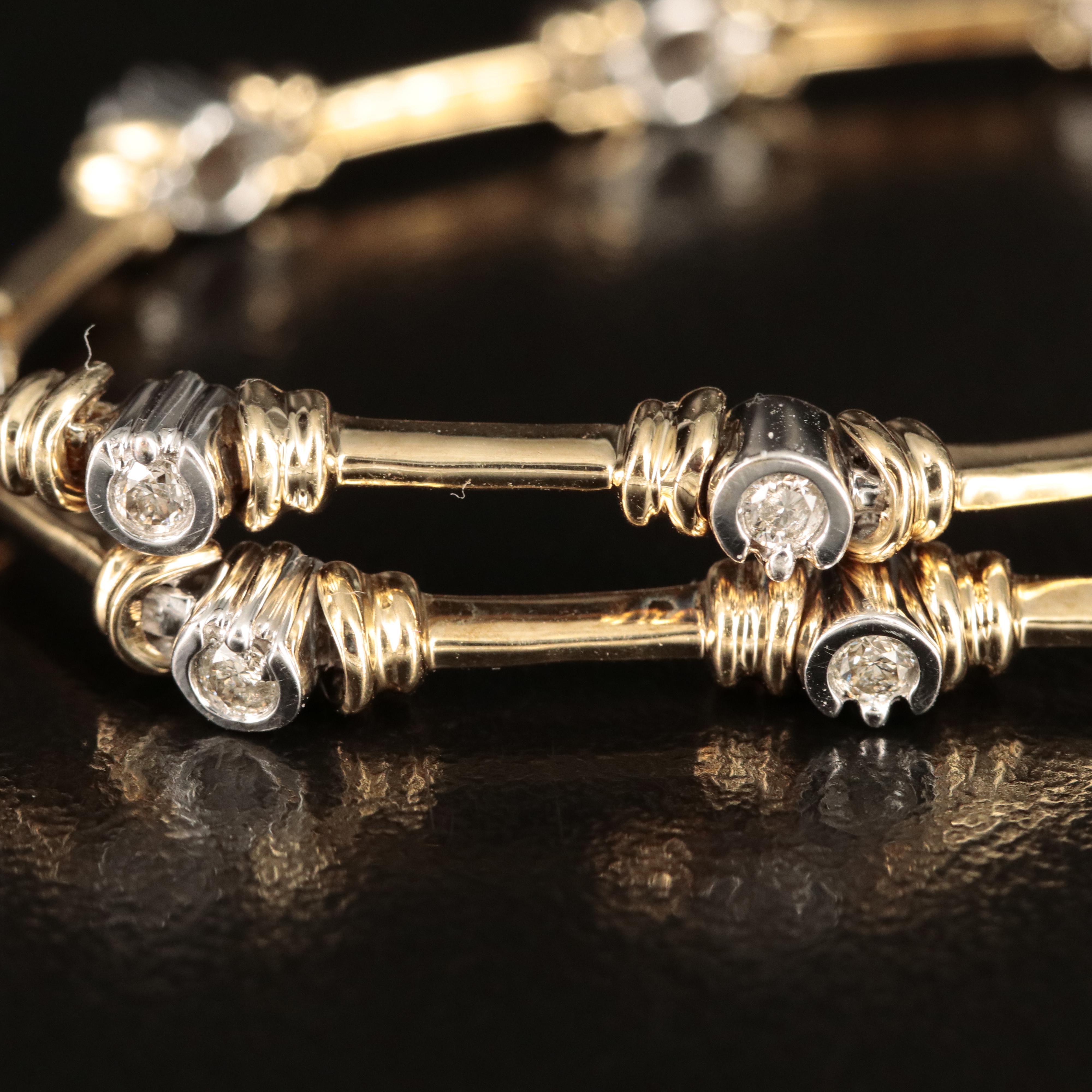 10K 0.42 CTW Diamond Fancy Link Bracelet