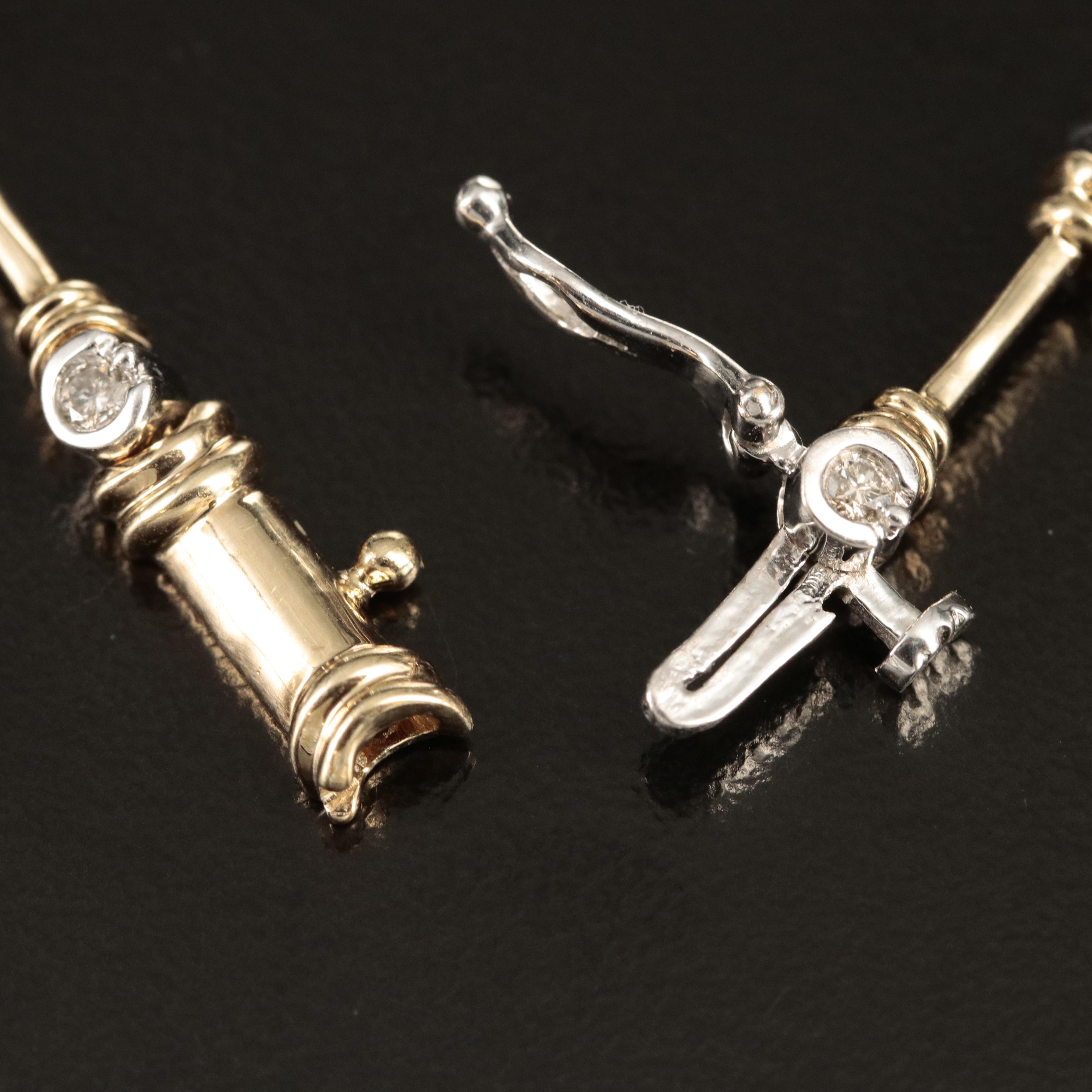 10K 0.42 CTW Diamond Fancy Link Bracelet