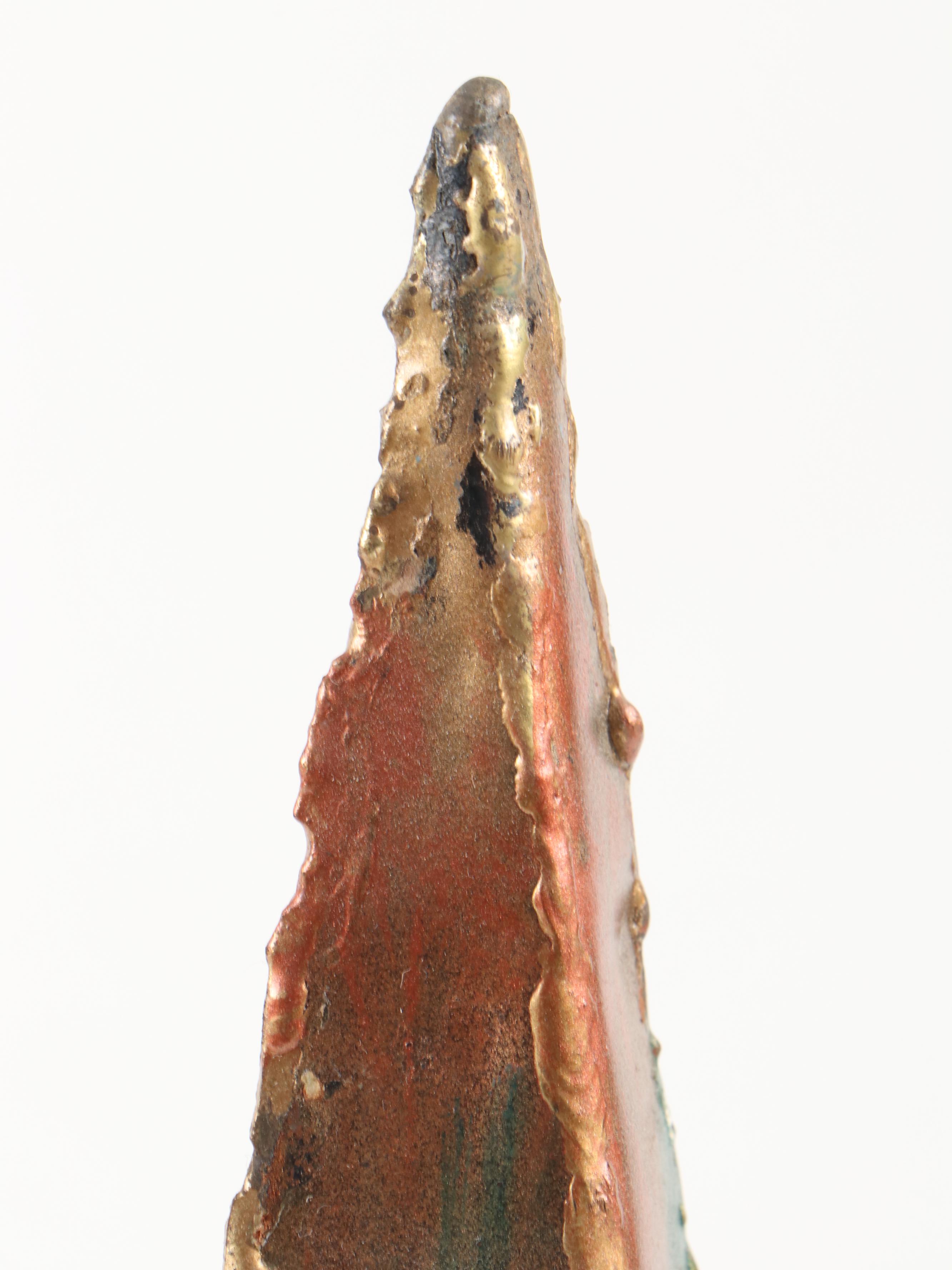 Brutalist Style Welded and Painted Metal Obelisks