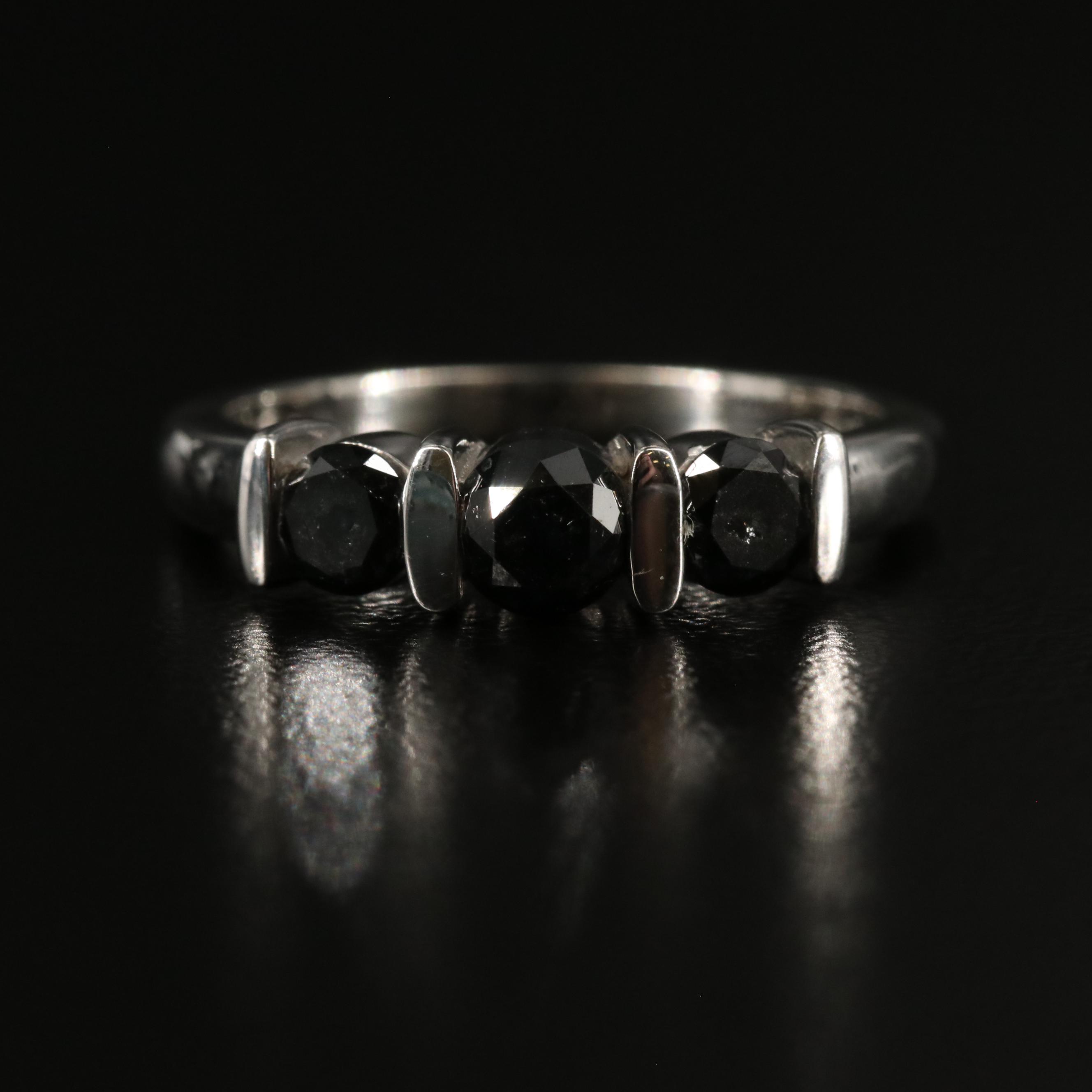Sterling Diamond Four Stone Ring