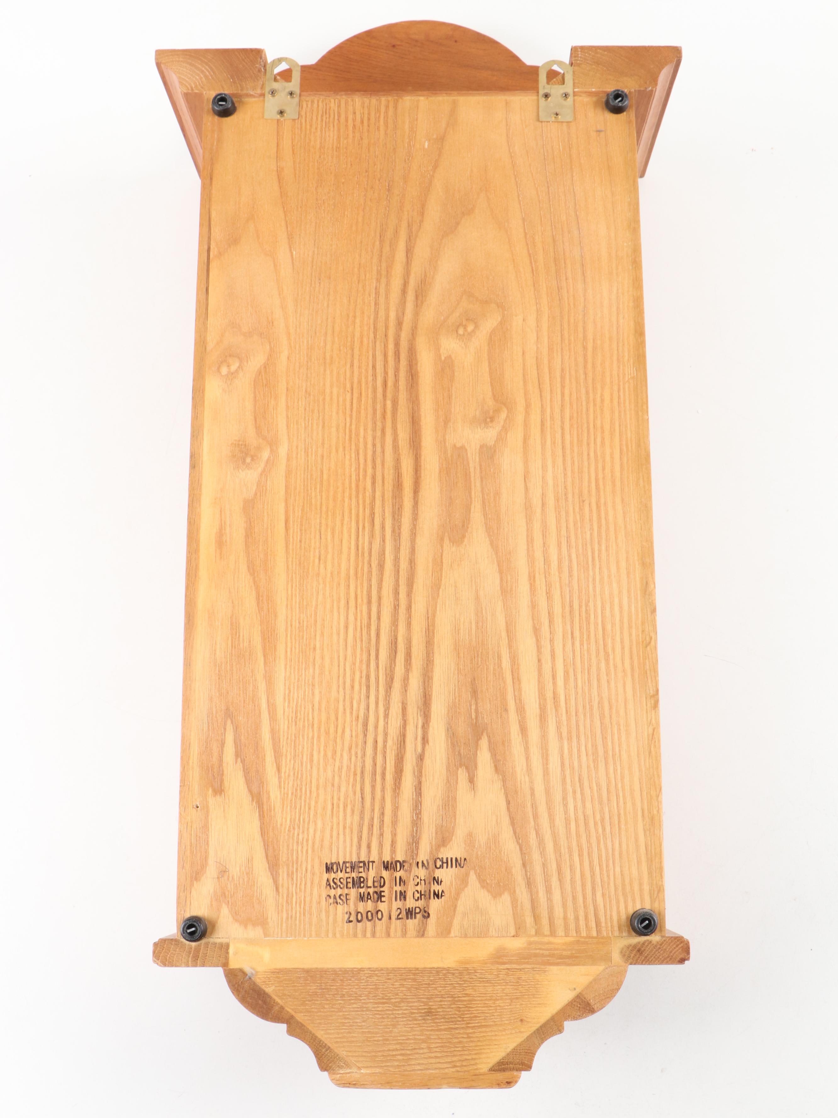 Oak Wood Wall Pendulum Clock, 21st Century