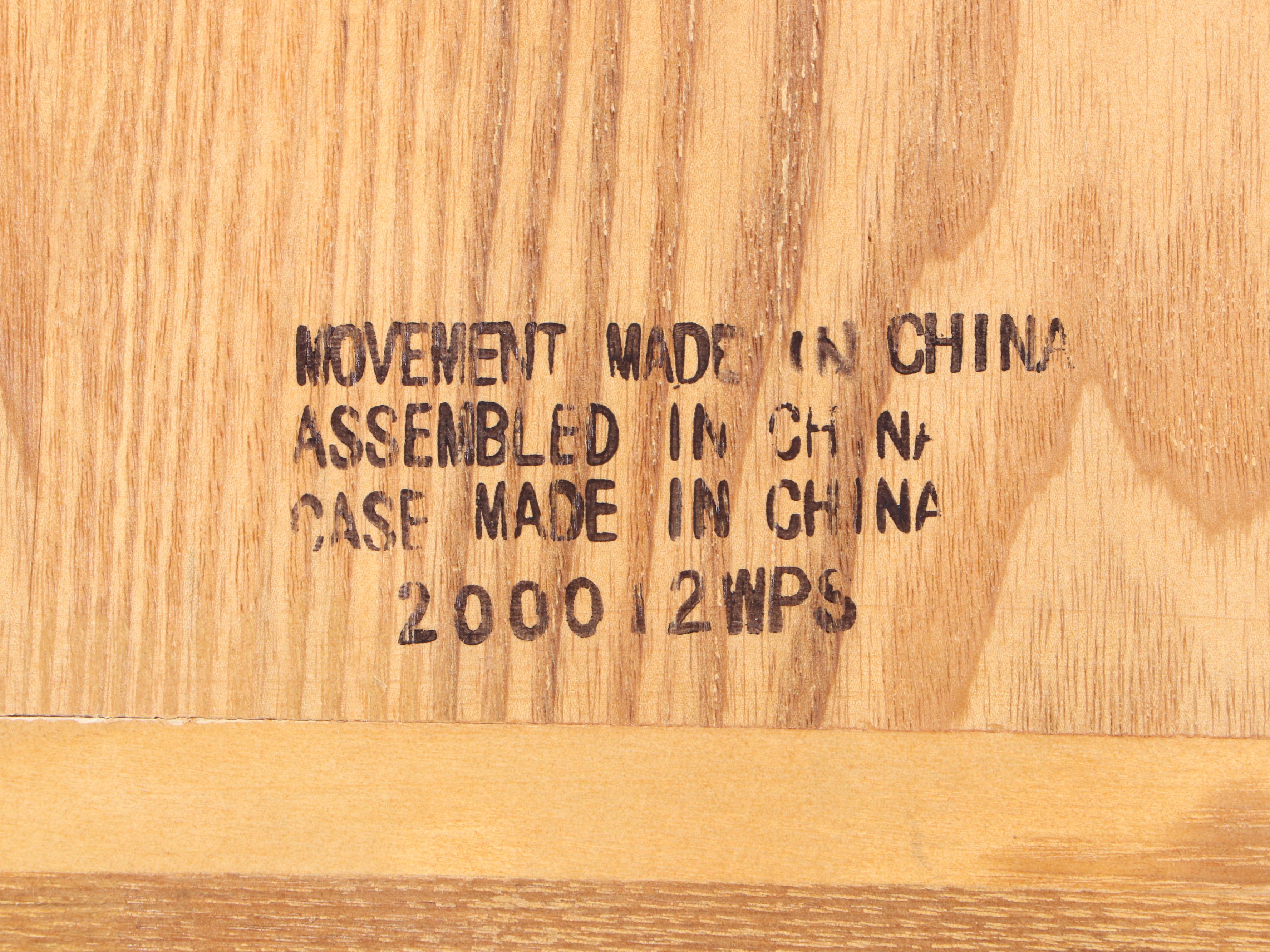 Oak Wood Wall Pendulum Clock, 21st Century