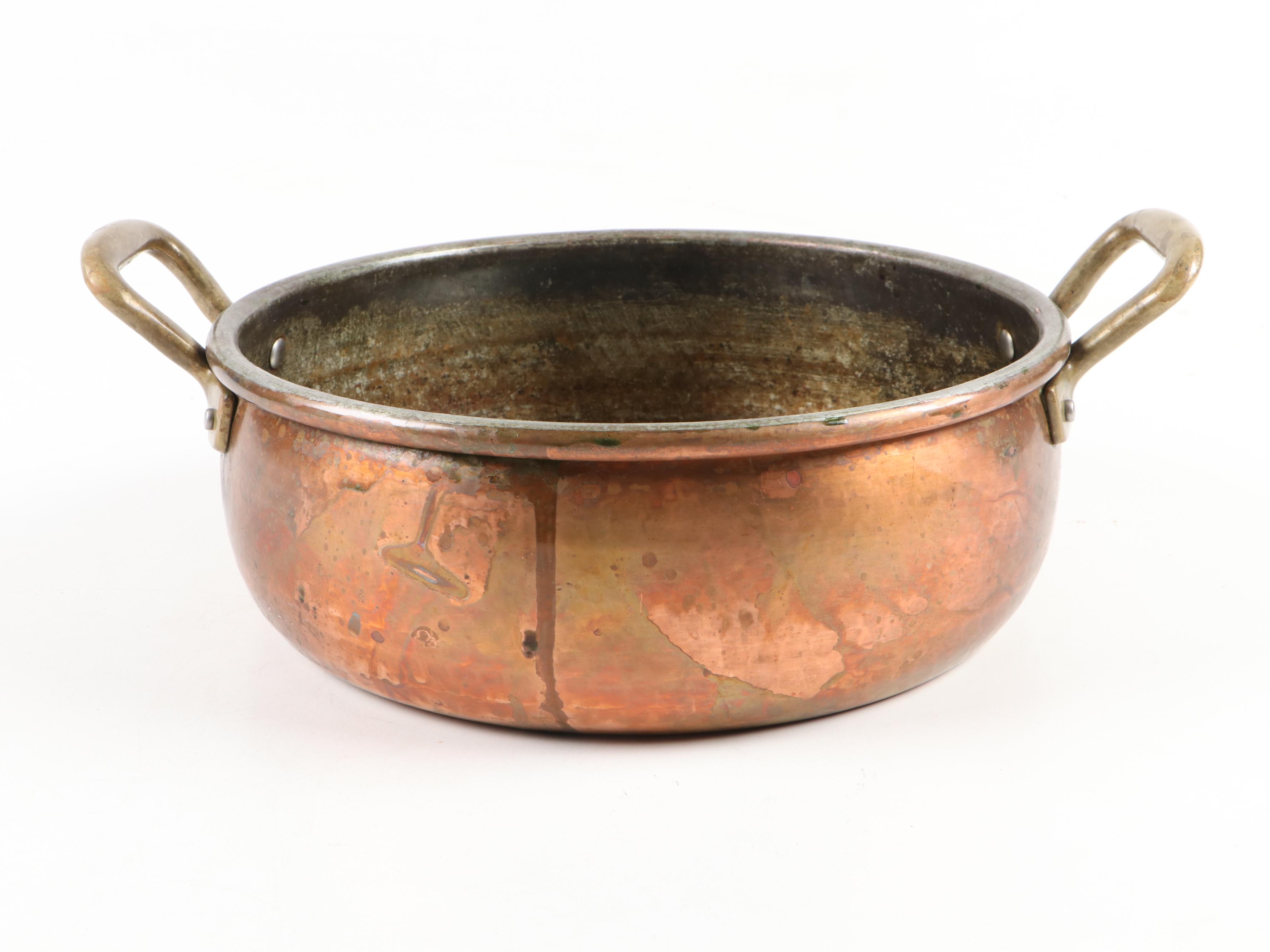 Ruffoni Italian Hammered Copper Pot with Copper Clad Pan Collection