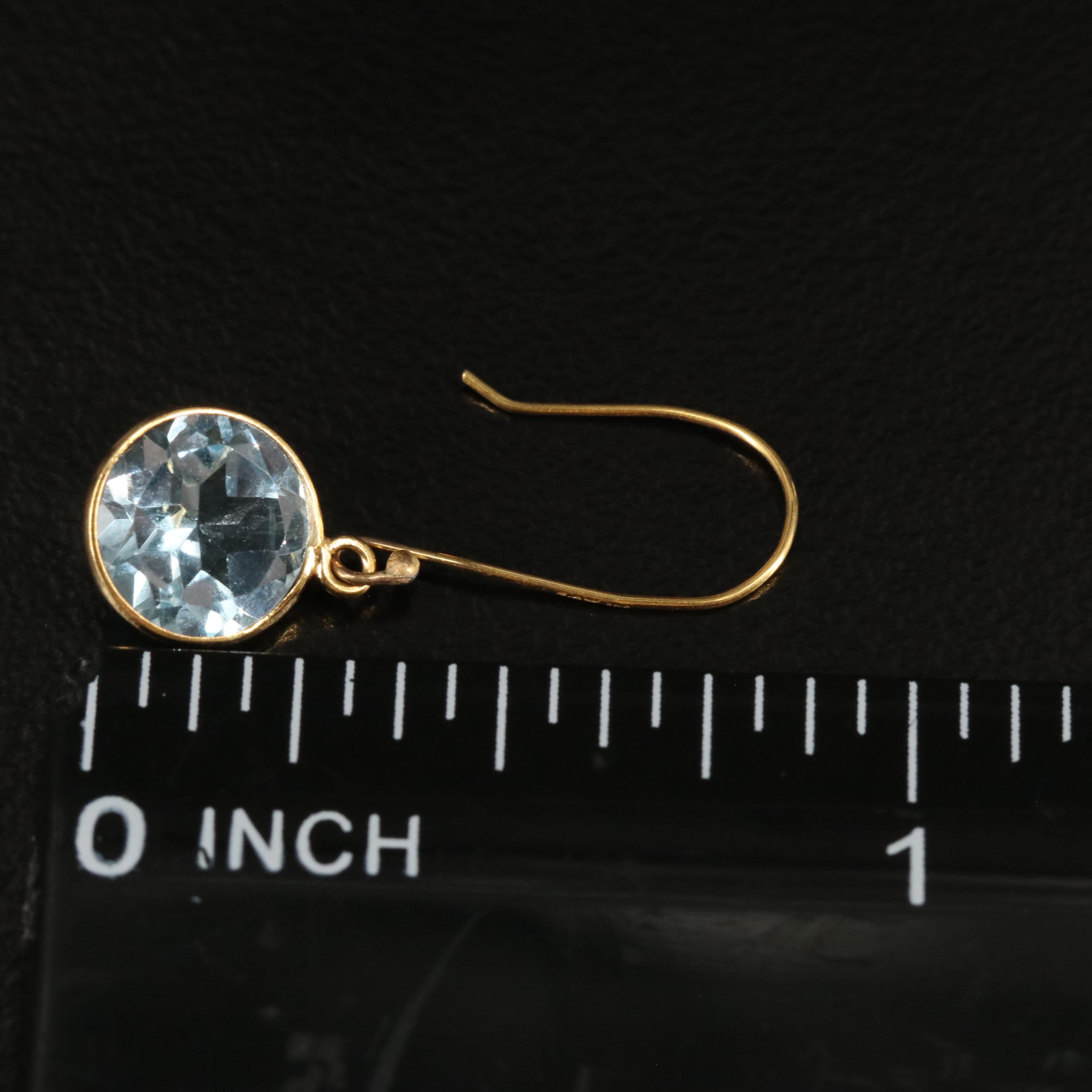 14K Blue Topaz Drop Earrings
