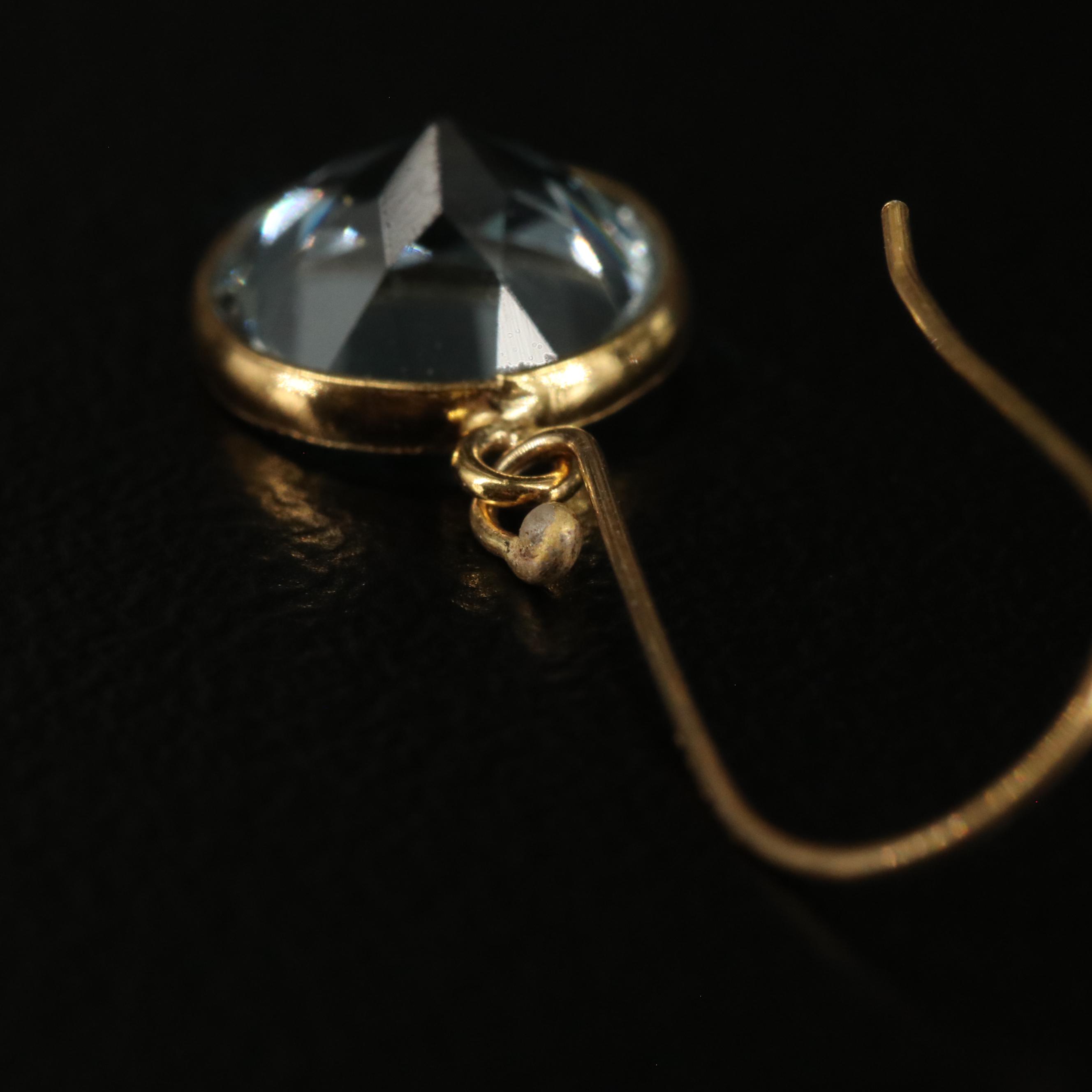 14K Blue Topaz Drop Earrings