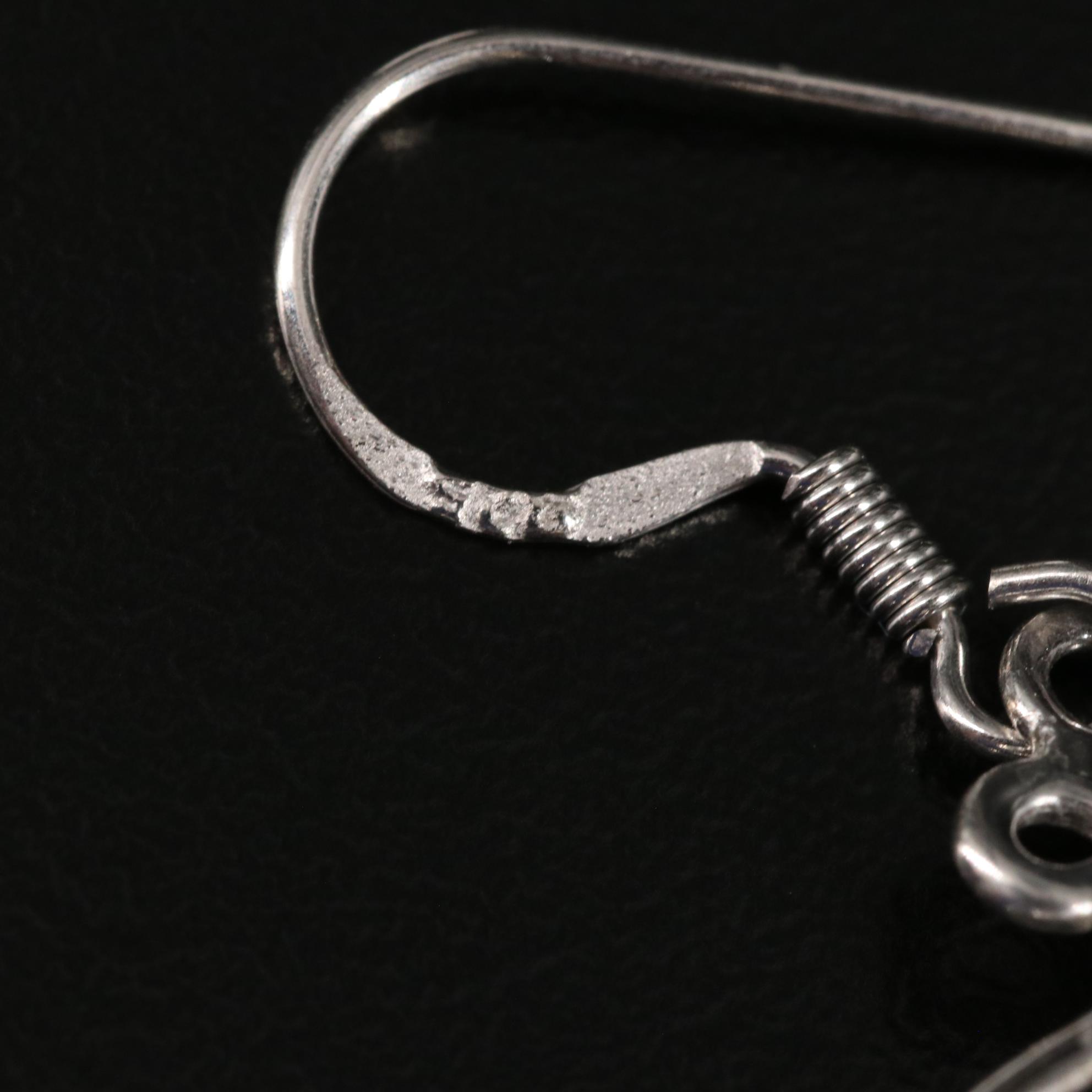 Sterling Amethyst Scroll Accented Drop Earrings