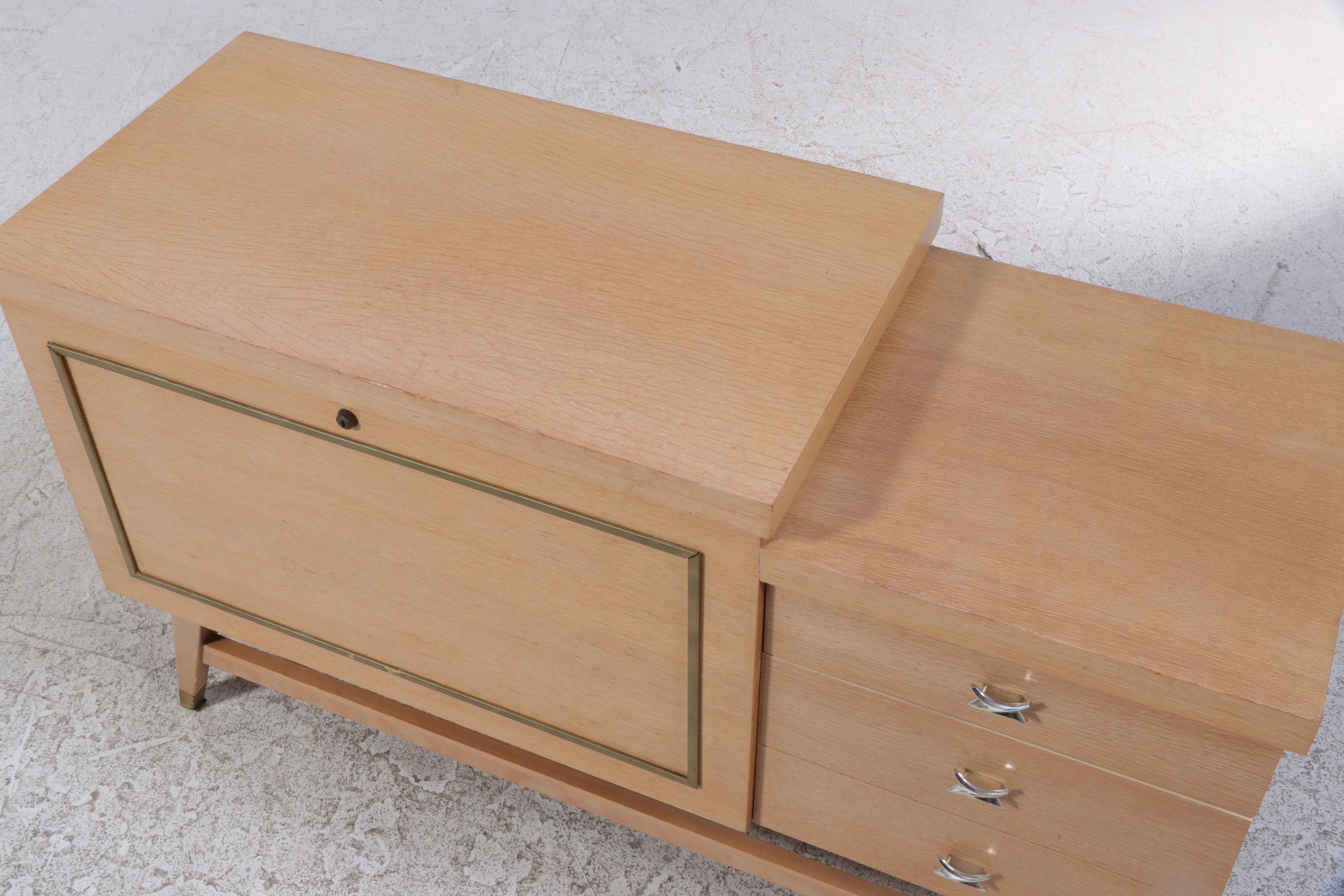 Lane Mid Century Modern Blonde Wood Cedar-Lined Chest with Drawers, 1950s