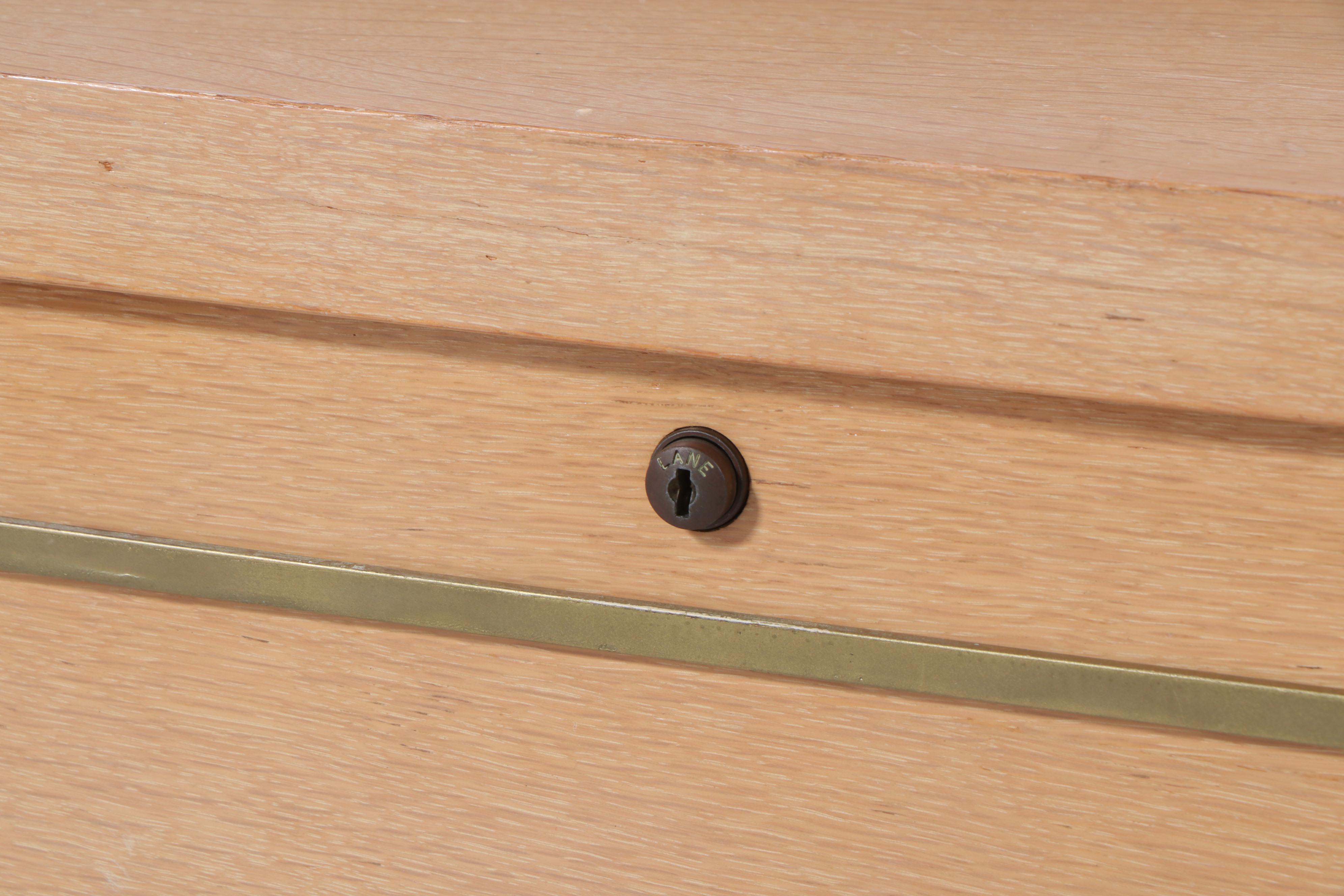 Lane Mid Century Modern Blonde Wood Cedar-Lined Chest with Drawers, 1950s