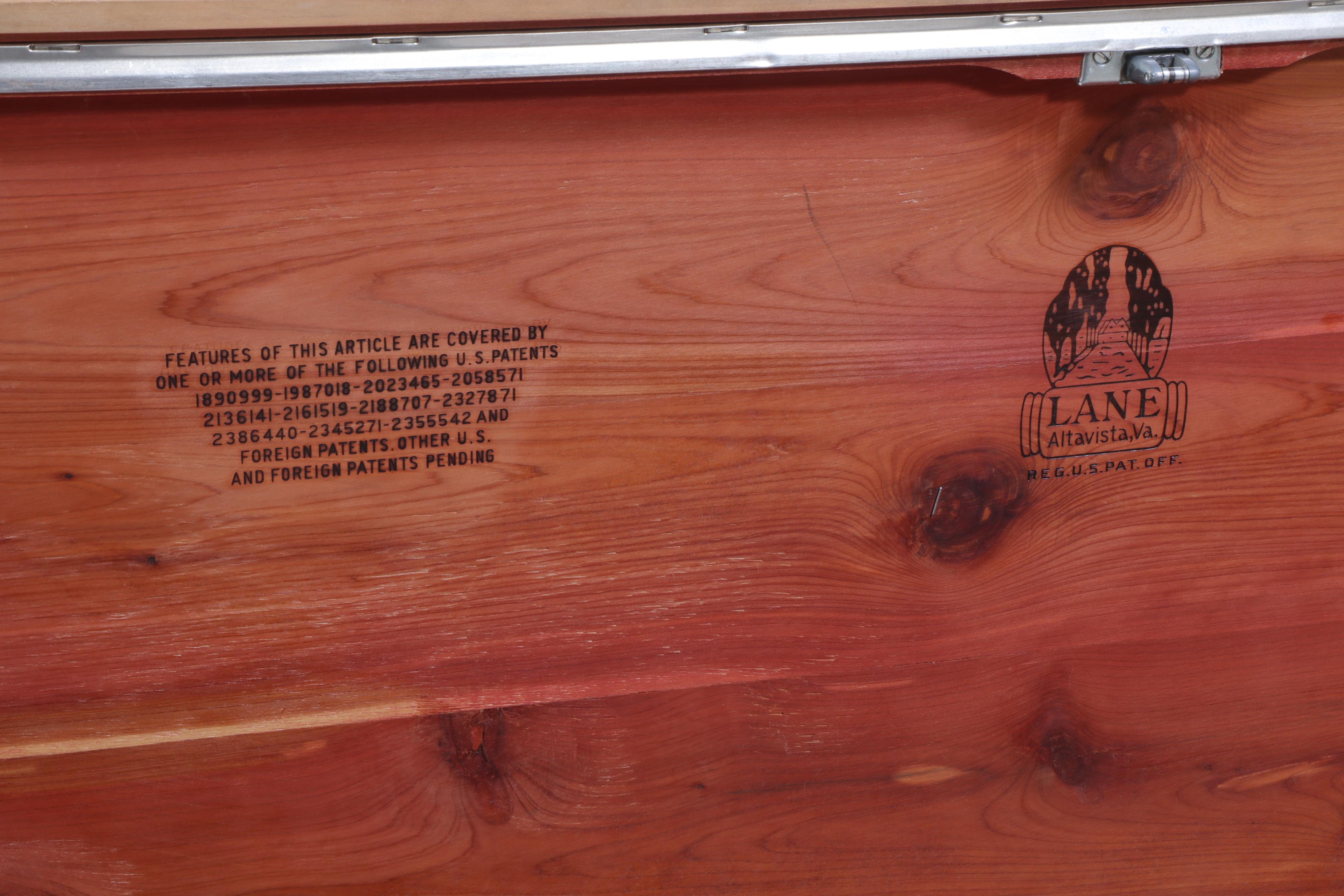 Lane Mid Century Modern Blonde Wood Cedar-Lined Chest with Drawers, 1950s