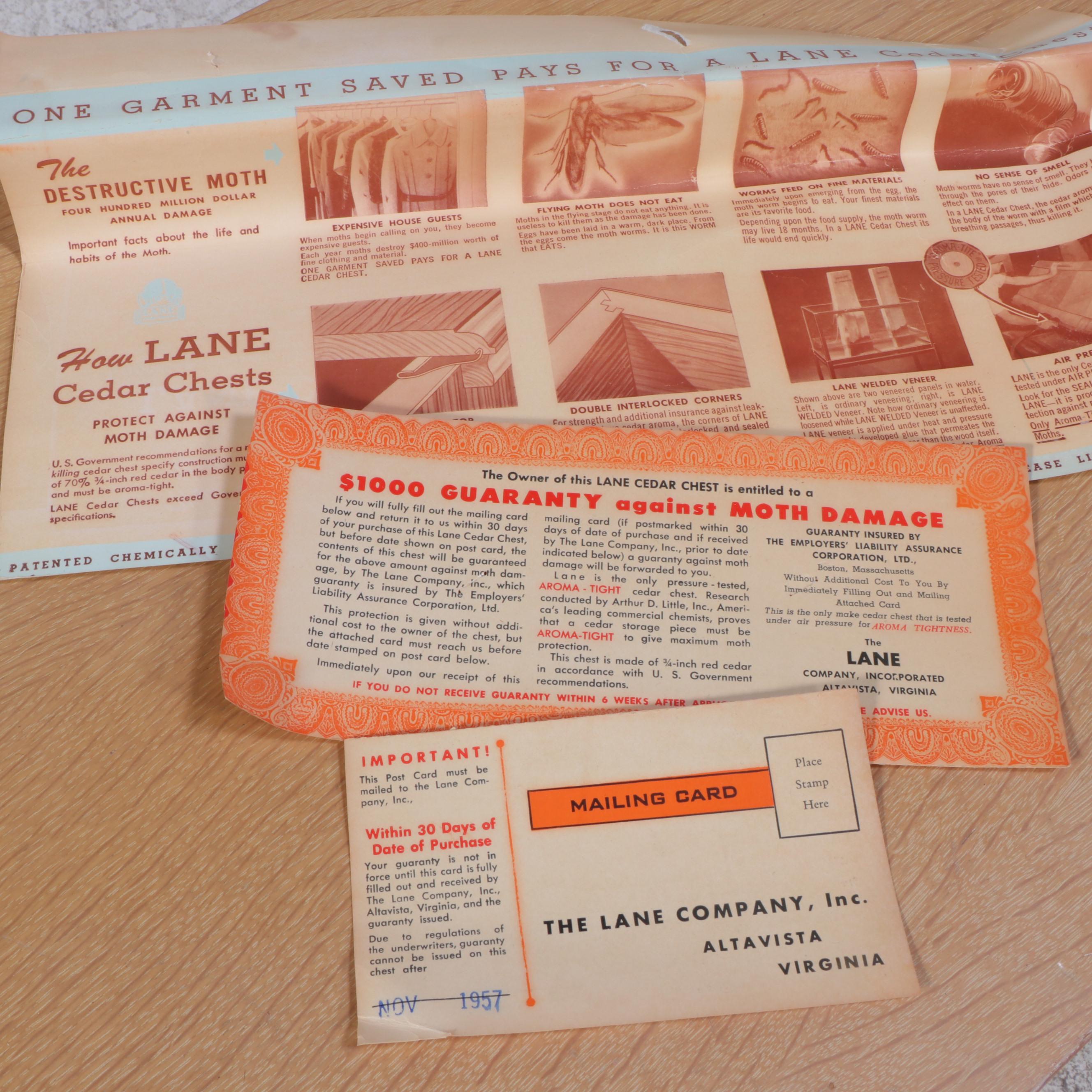 Lane Mid Century Modern Blonde Wood Cedar-Lined Chest with Drawers, 1950s