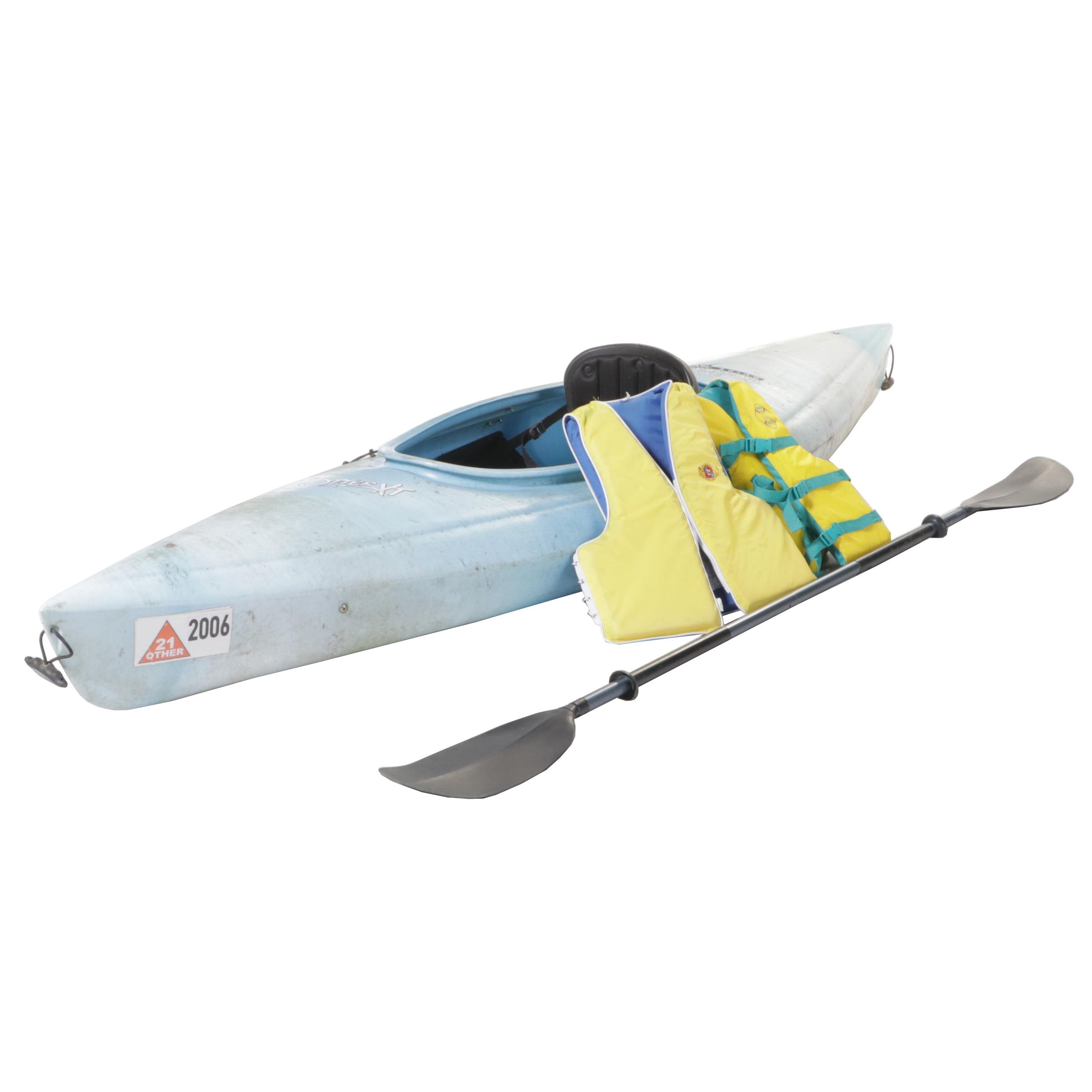 Otter XT Old Town Kayak with Life Jackets and Paddle
