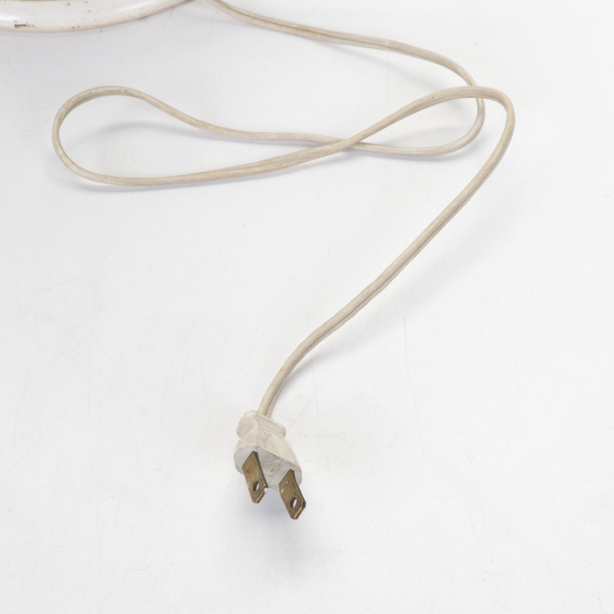 Chinese Ivory Colored Carved Chalkware Table Lamp, Mid to Late 20th C