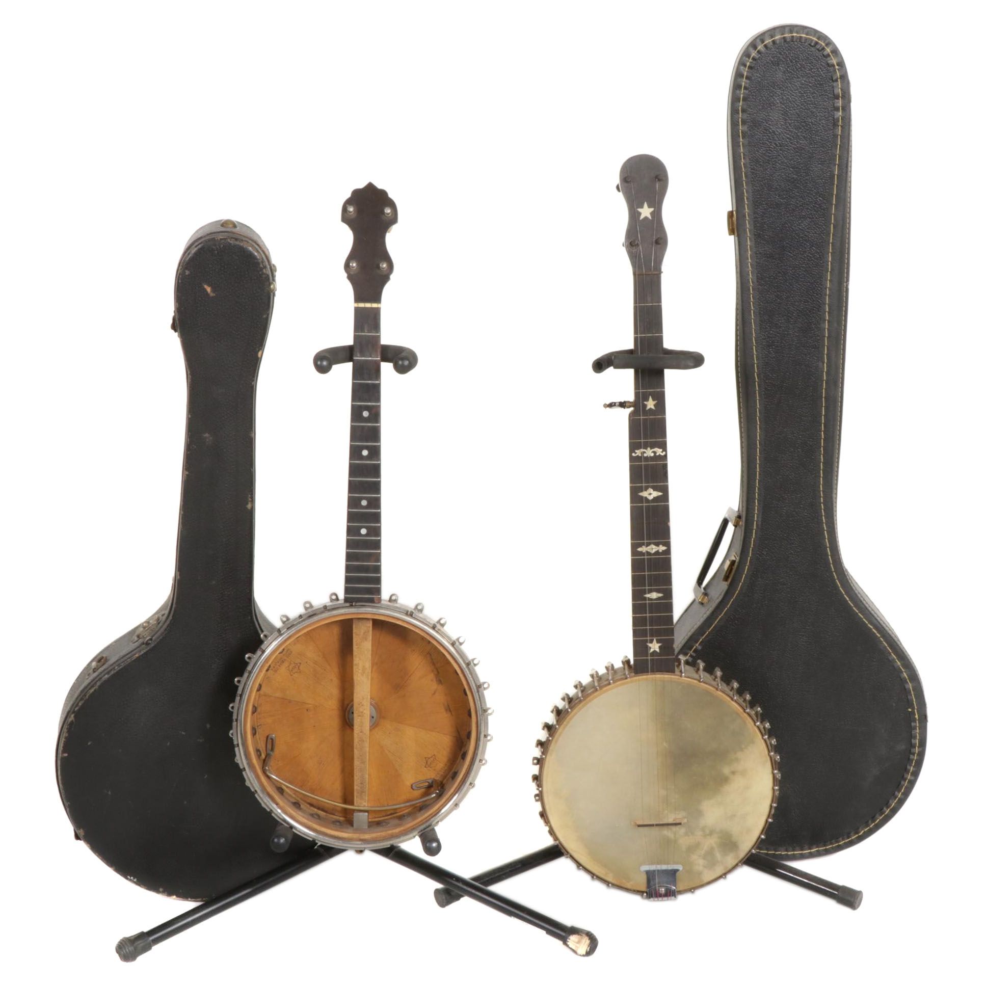 Vega Four String Tenor Banjo and Five-String Open Back Banjo