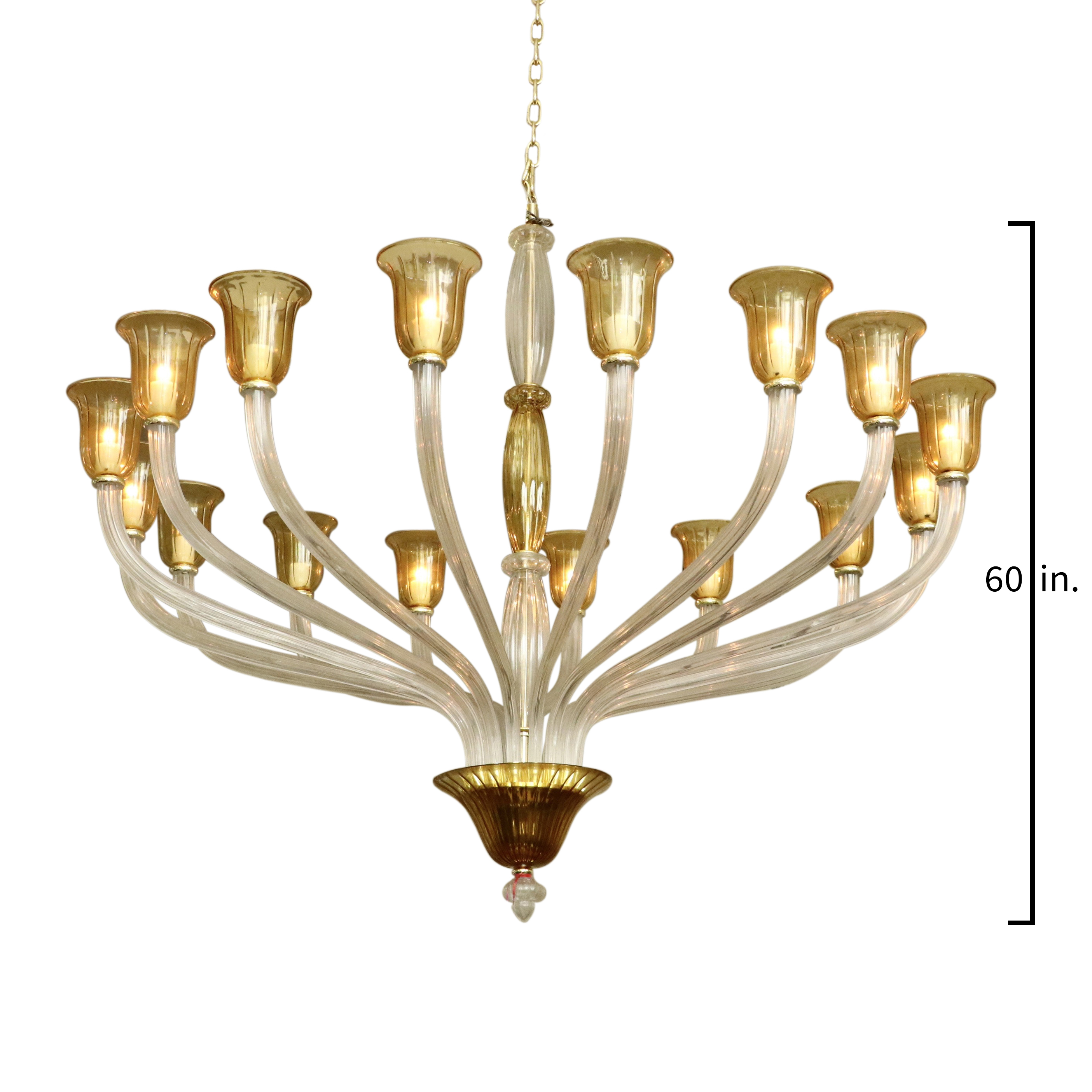 Cyan Design Vetrai Collection 16-Arm Glass Chandelier with Amber Glass Shades