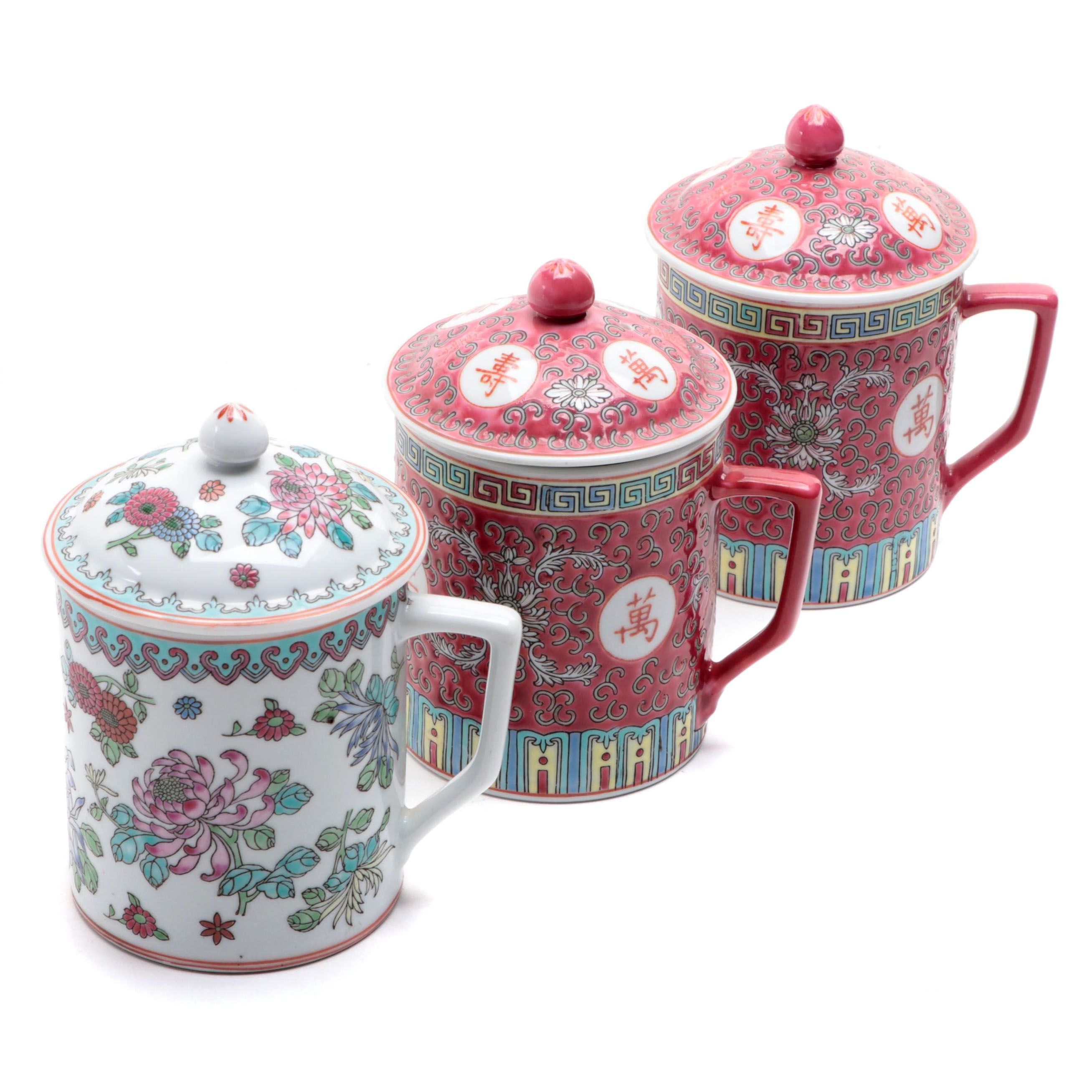 Chinese Porcelain Covered Mugs