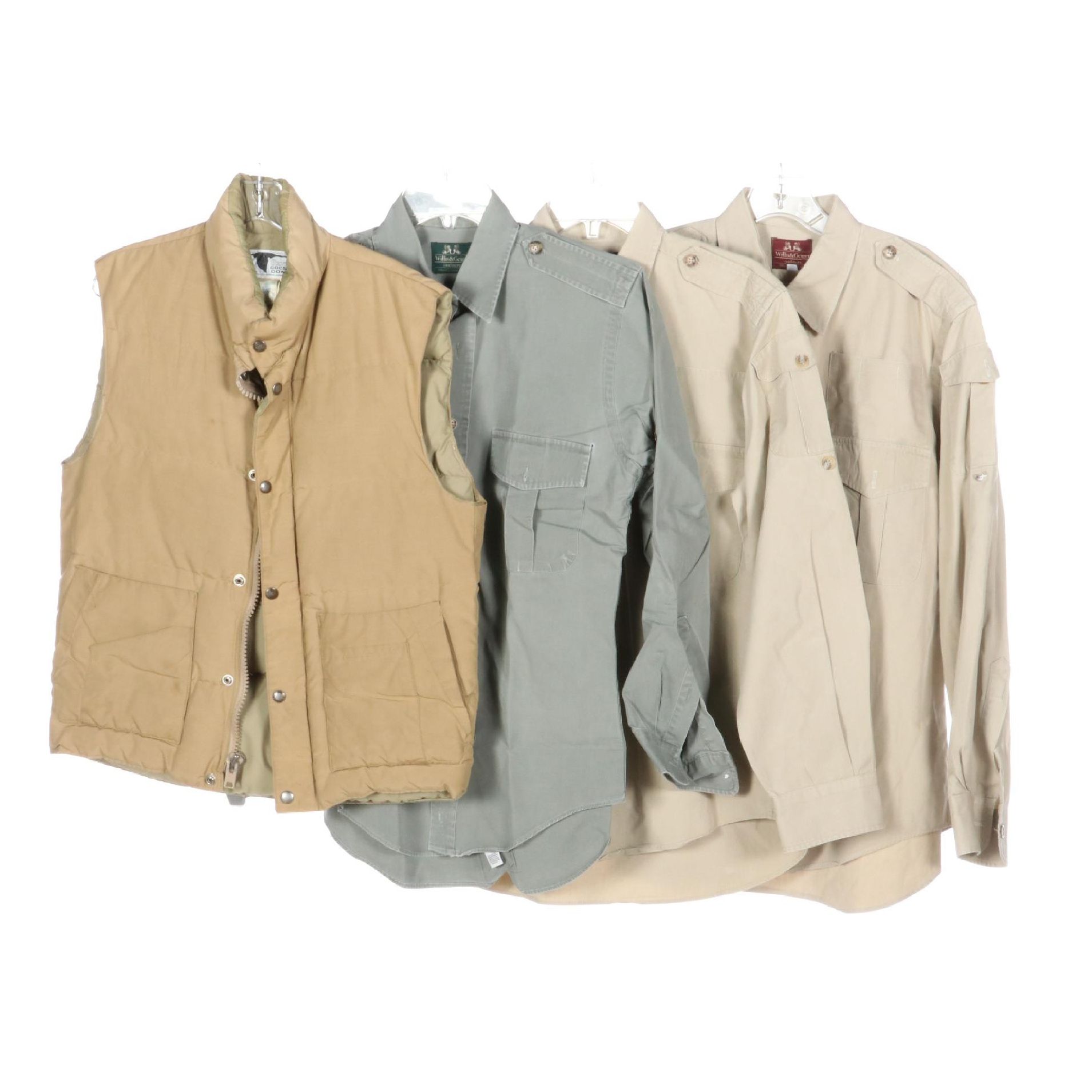 Orvis Goose Down Vest, Willis & Geiger Outfitters Hunting and Outdoor Shirts