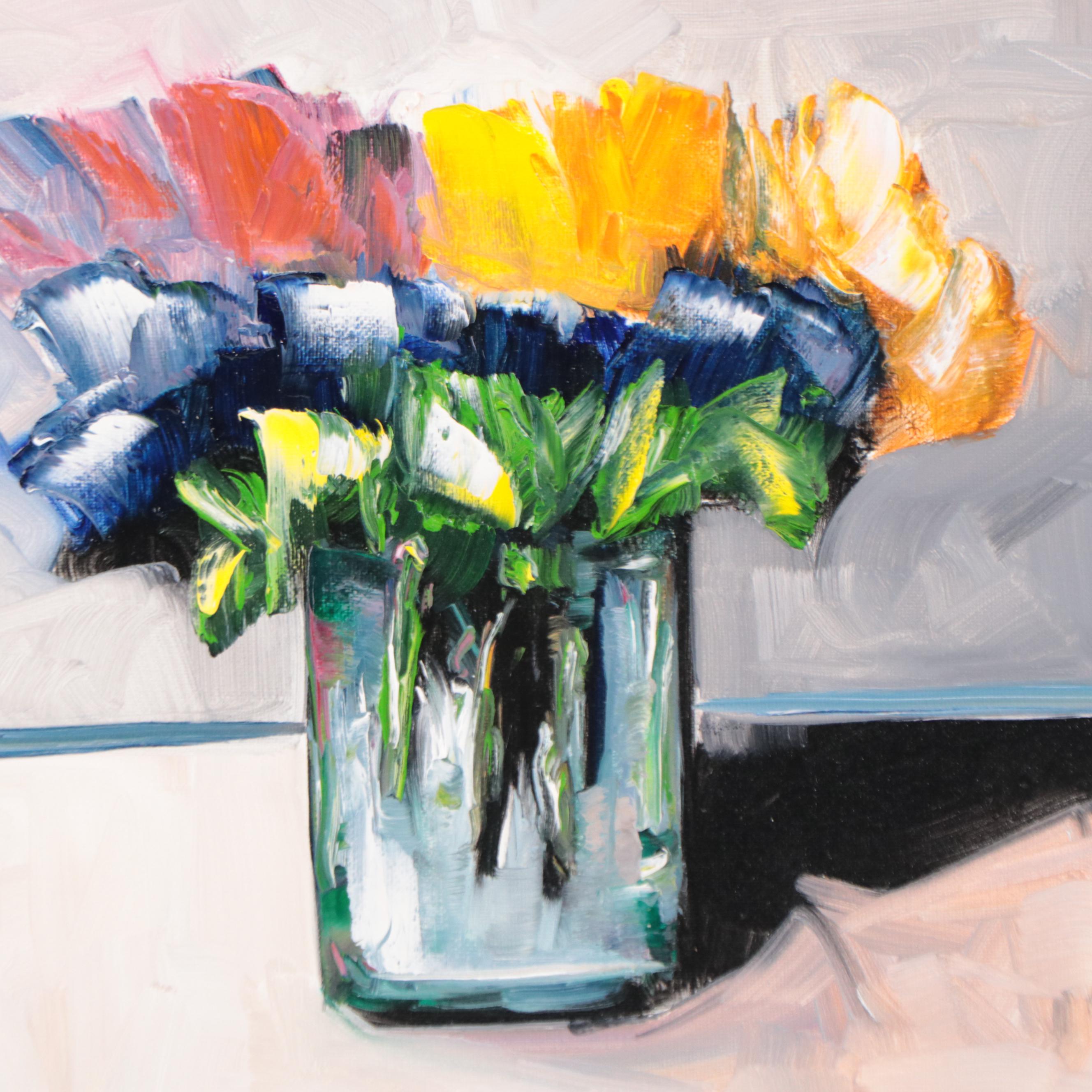 José M. Lima Floral Still Life Oil Painting, 2023