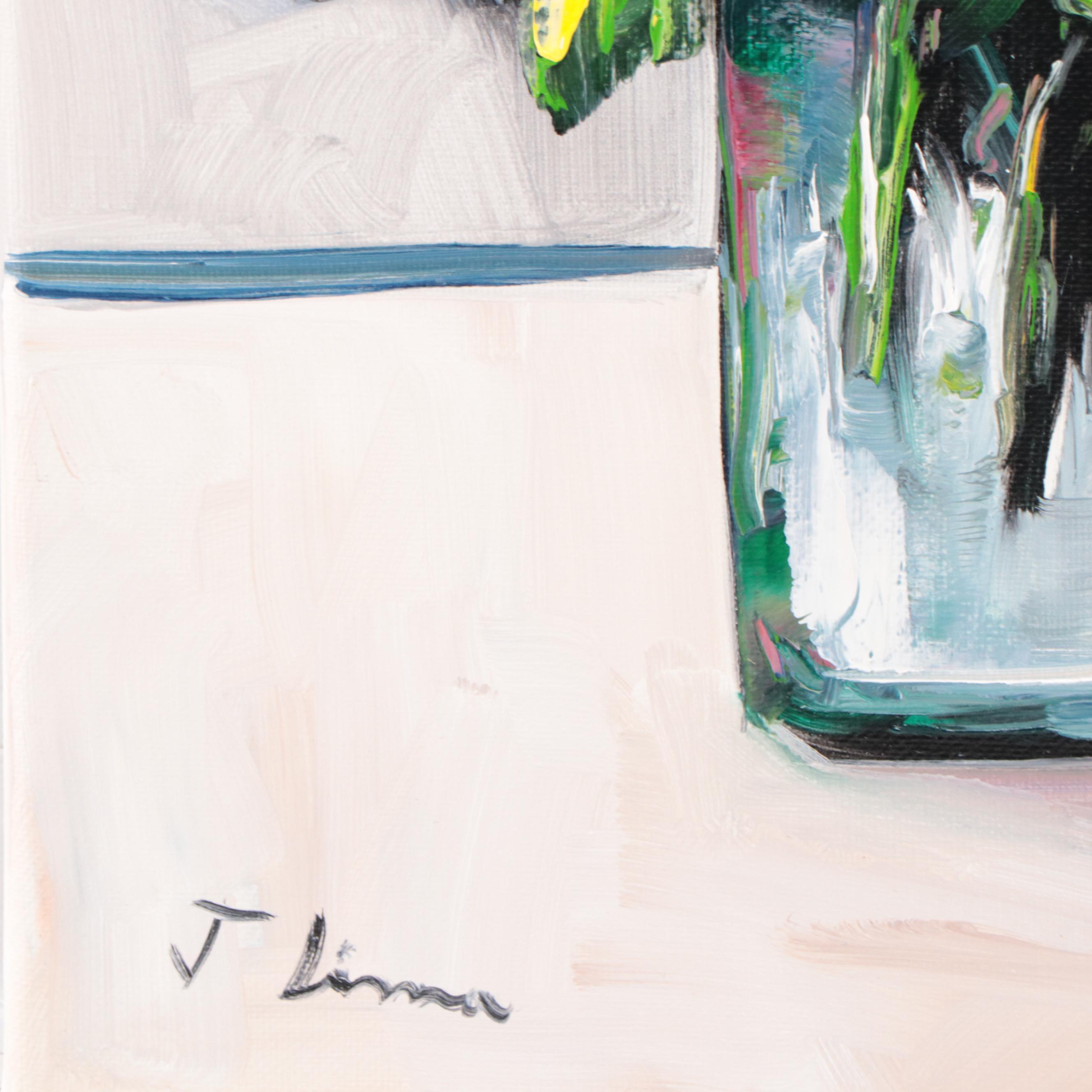 José M. Lima Floral Still Life Oil Painting, 2023