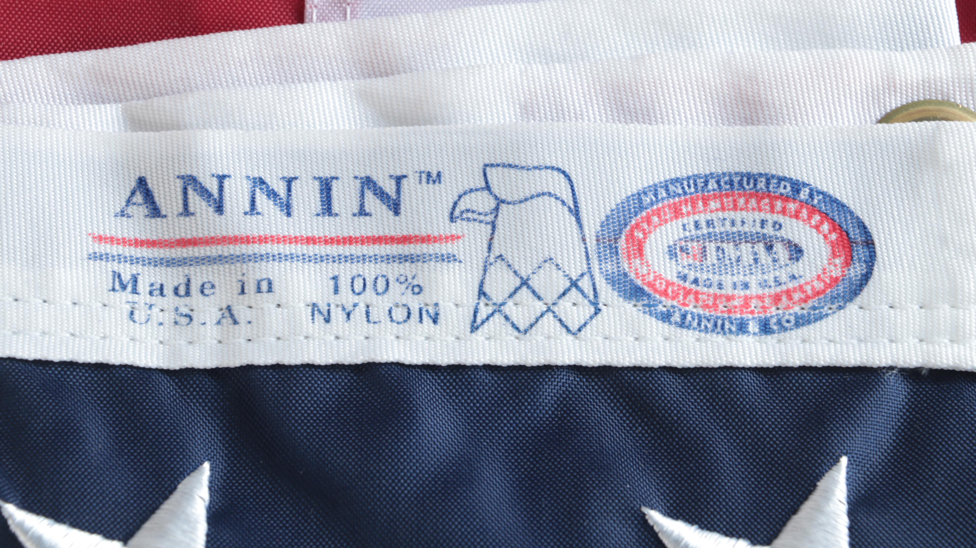 Annin and Other Fifty Star American Flags With United States Navy Flag