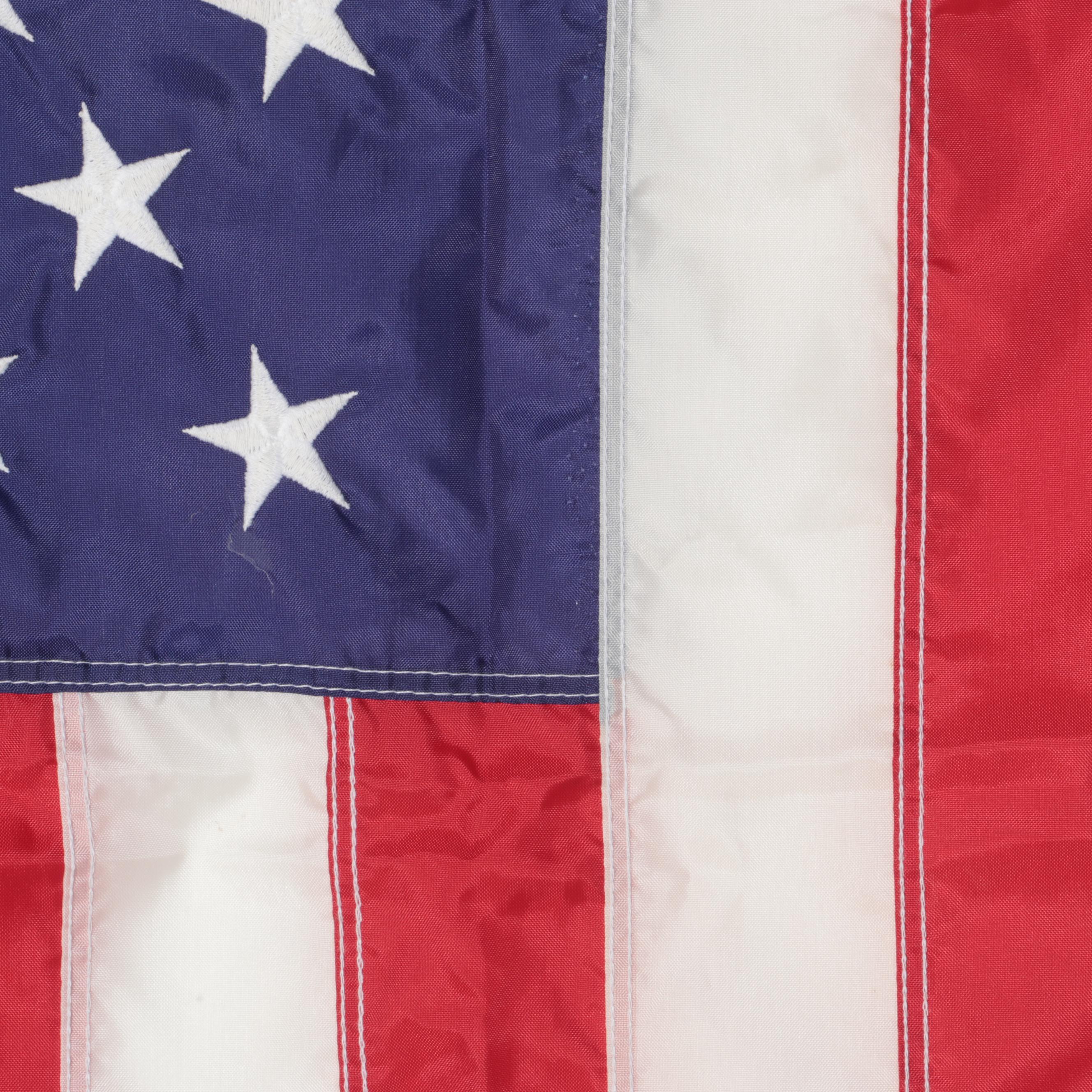 Annin and Other Fifty Star American Flags With United States Navy Flag