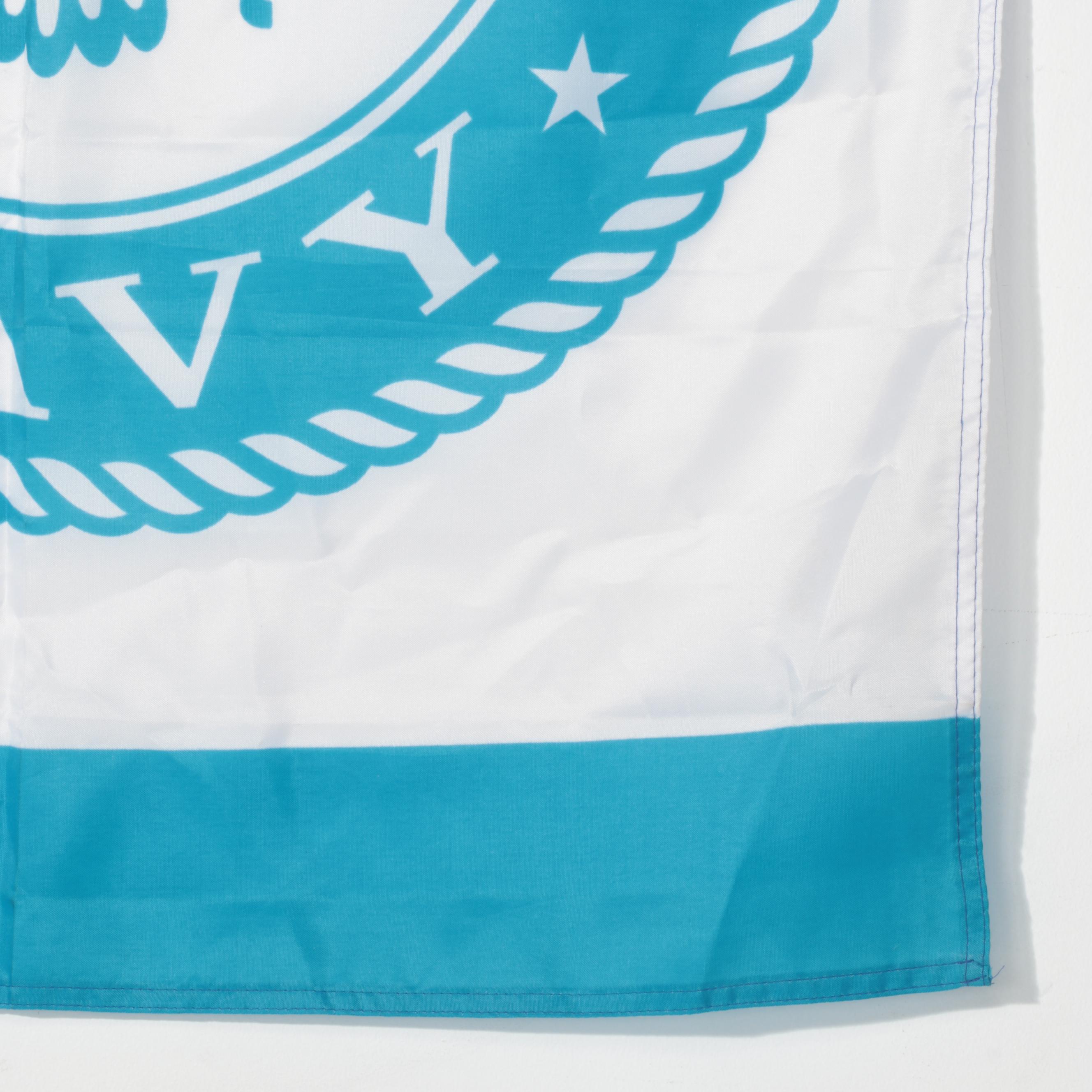 Annin and Other Fifty Star American Flags With United States Navy Flag