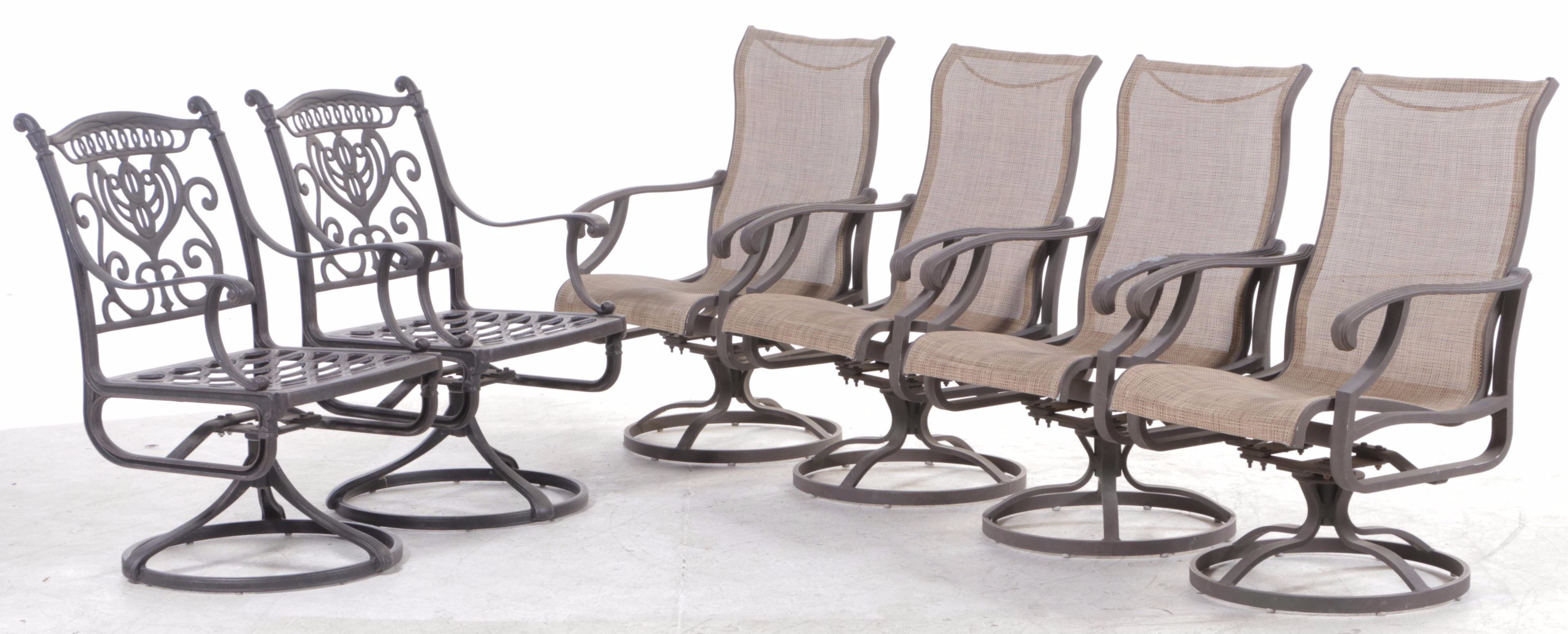 Contemporary Cast Aluminum Patio Dining Set