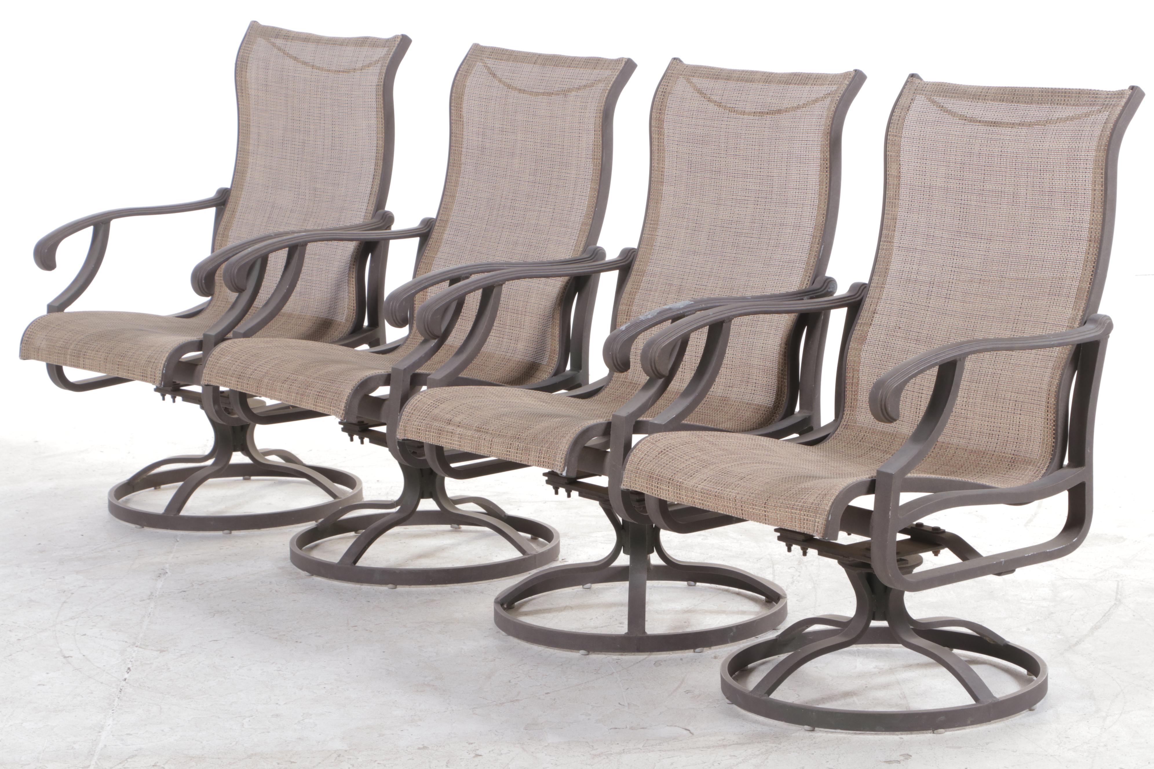 Contemporary Cast Aluminum Patio Dining Set