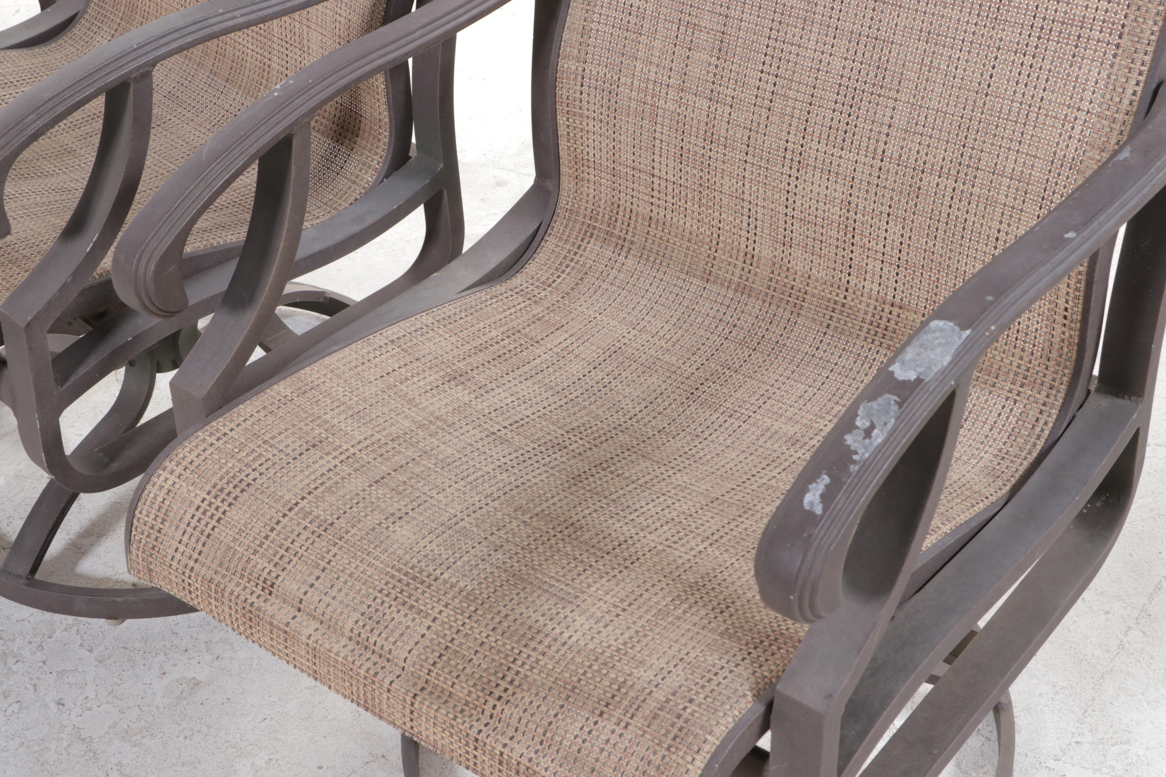 Contemporary Cast Aluminum Patio Dining Set