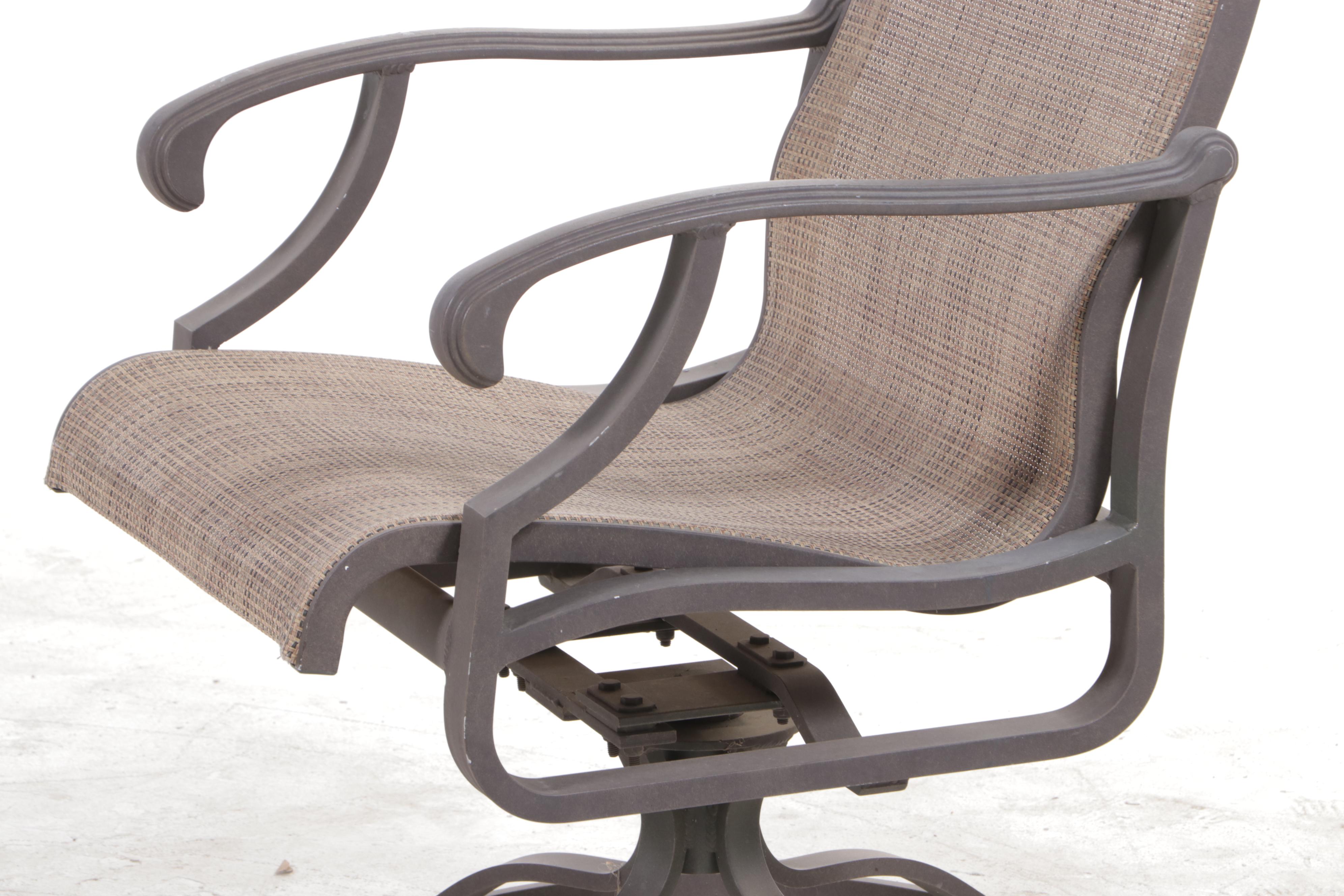 Contemporary Cast Aluminum Patio Dining Set