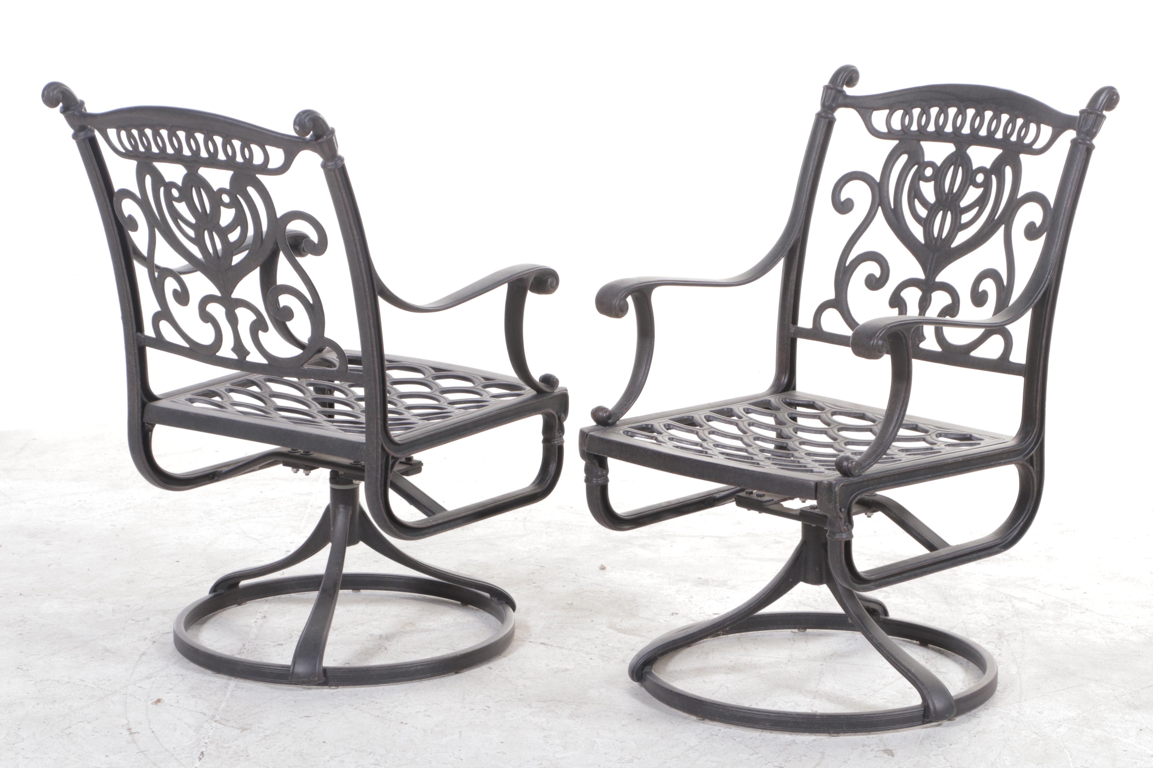 Contemporary Cast Aluminum Patio Dining Set