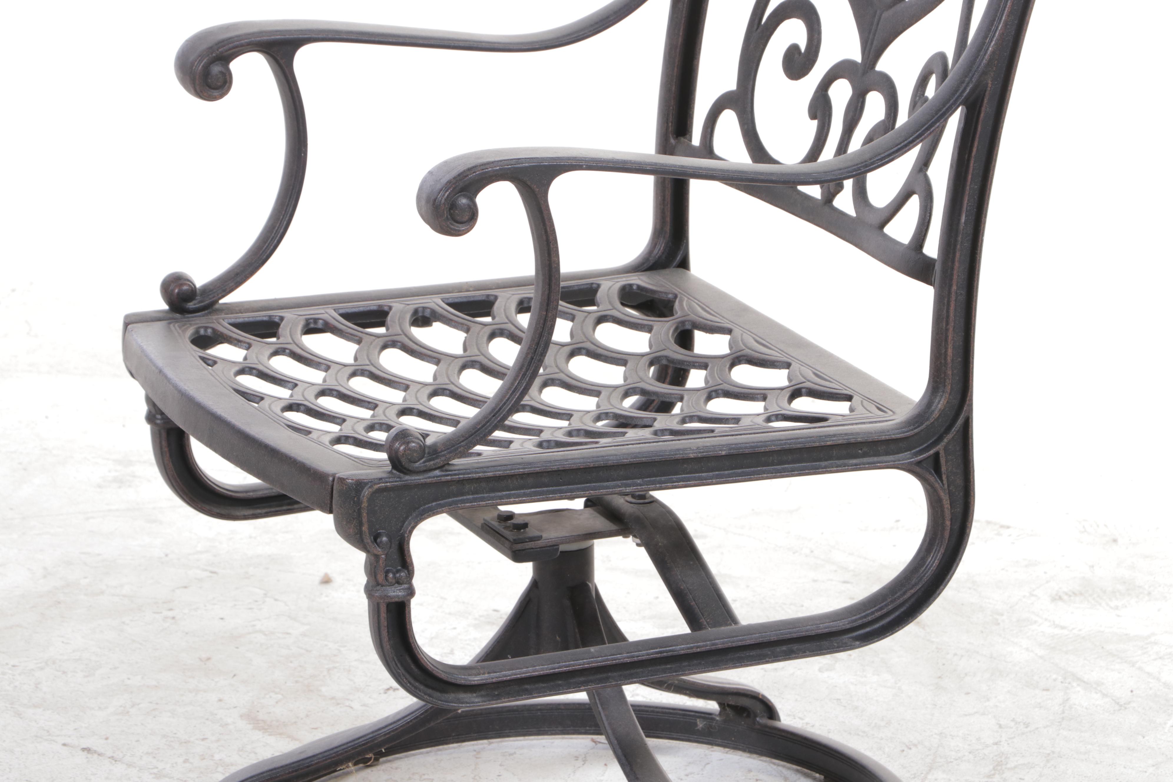 Contemporary Cast Aluminum Patio Dining Set