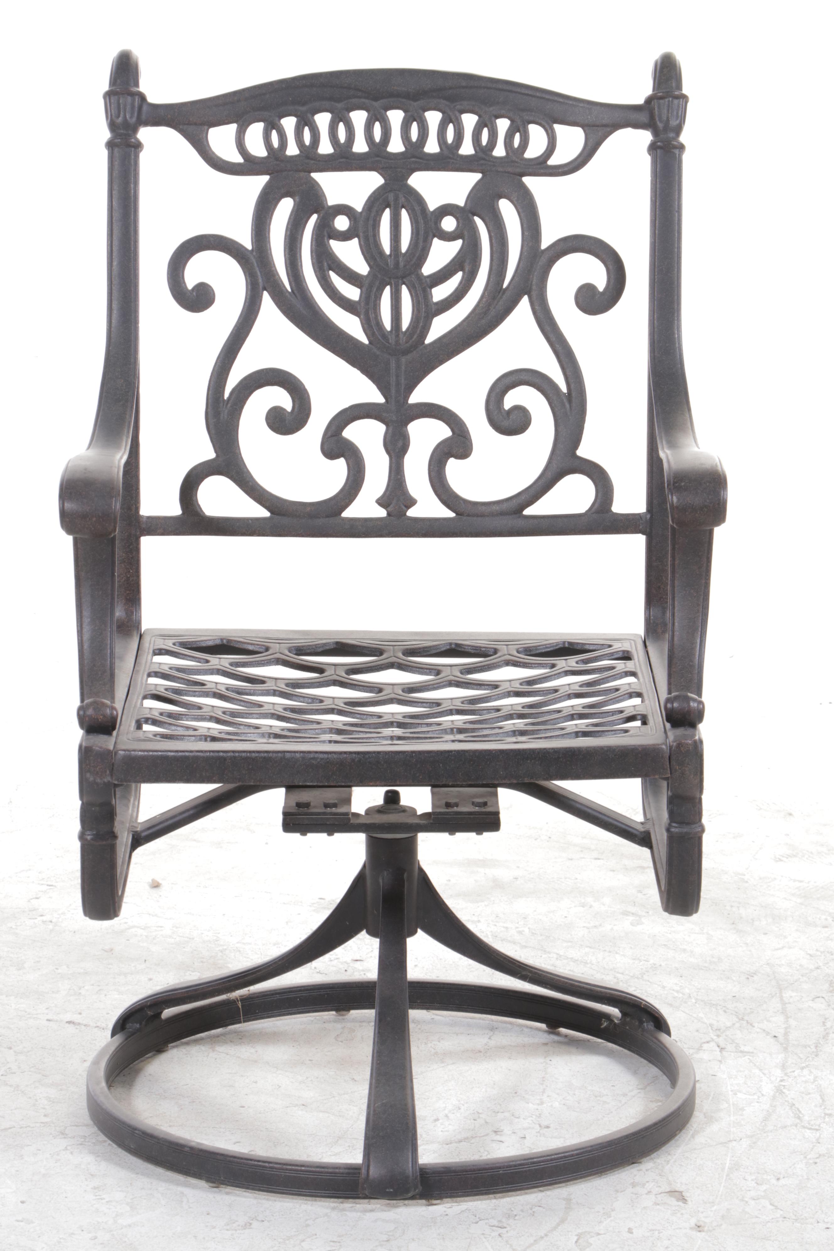 Contemporary Cast Aluminum Patio Dining Set