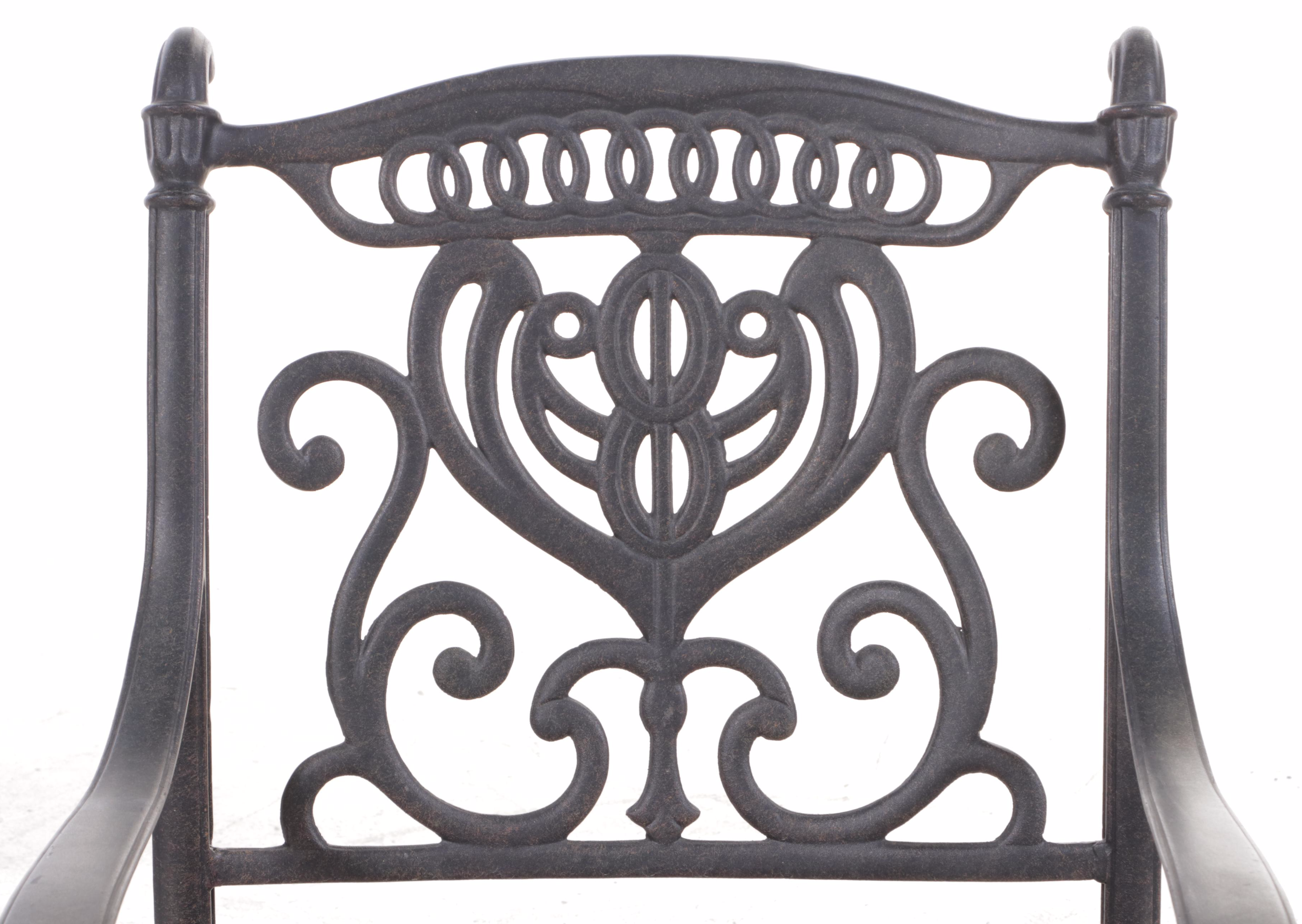 Contemporary Cast Aluminum Patio Dining Set