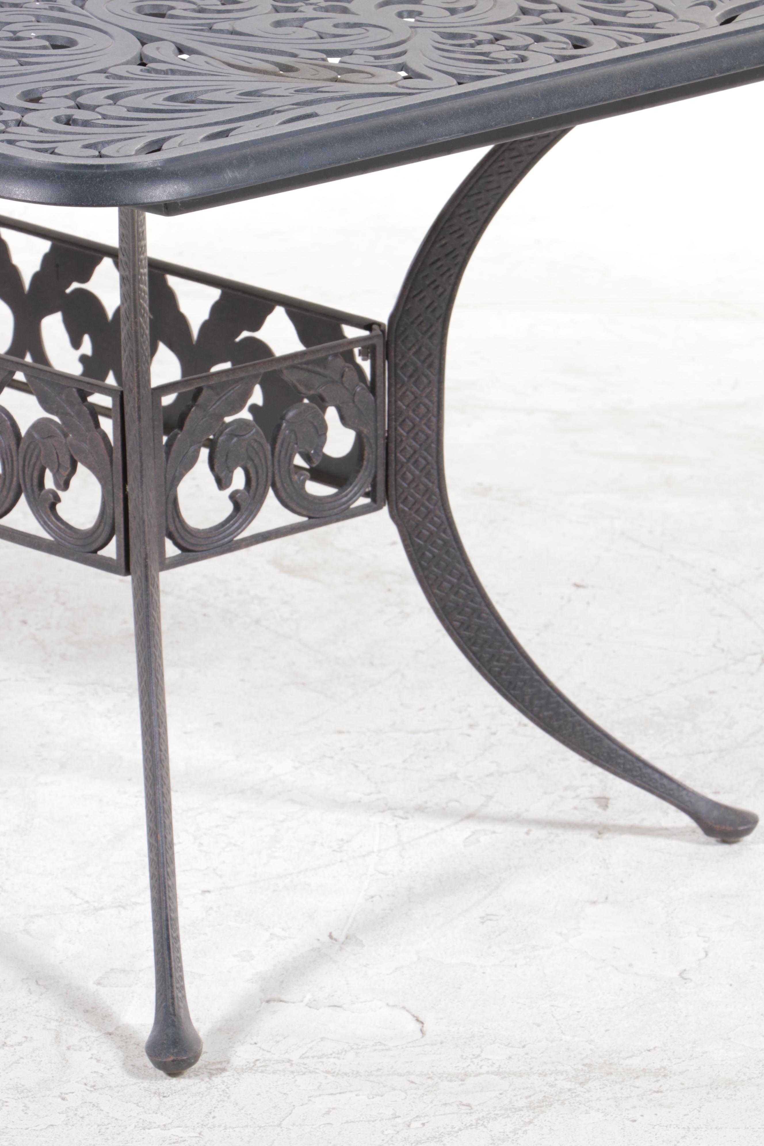 Contemporary Cast Aluminum Patio Dining Set