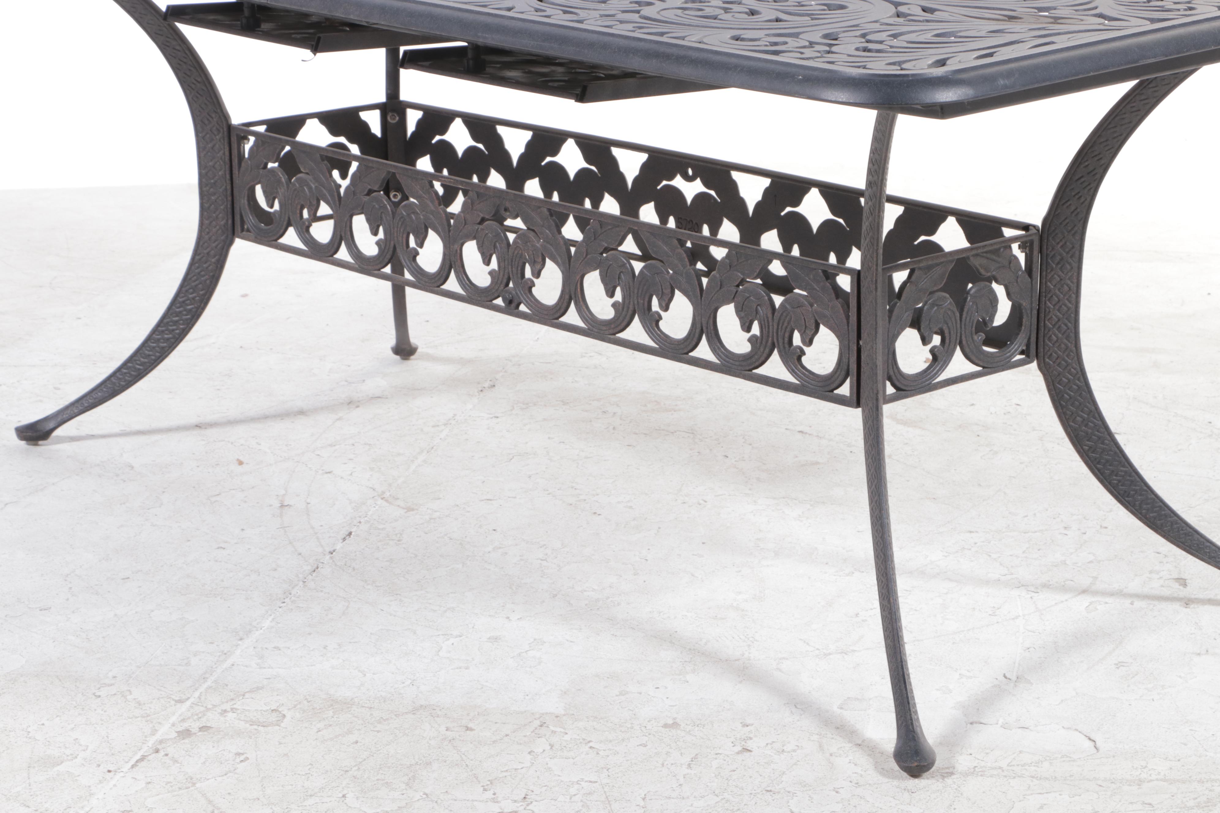 Contemporary Cast Aluminum Patio Dining Set