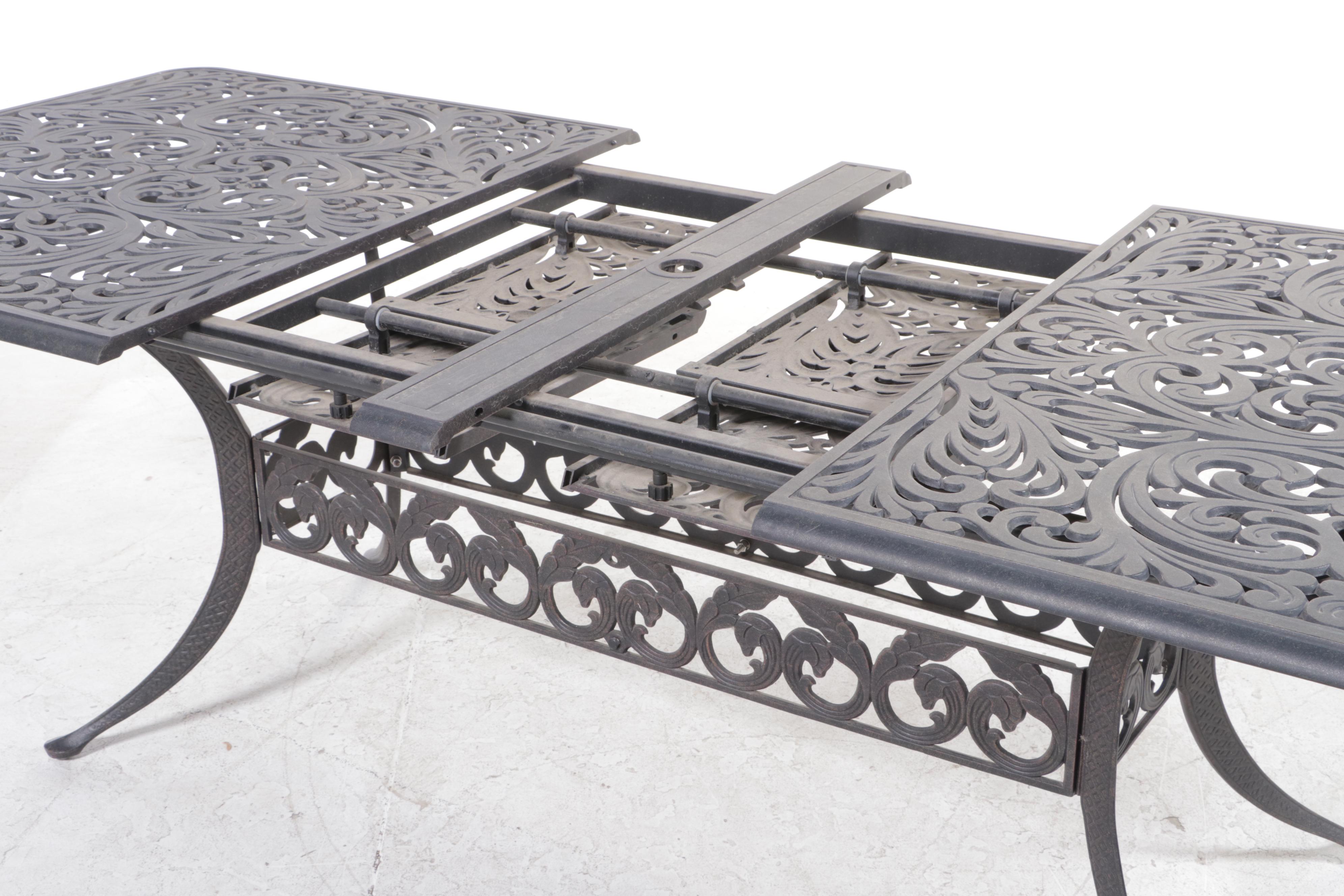 Contemporary Cast Aluminum Patio Dining Set