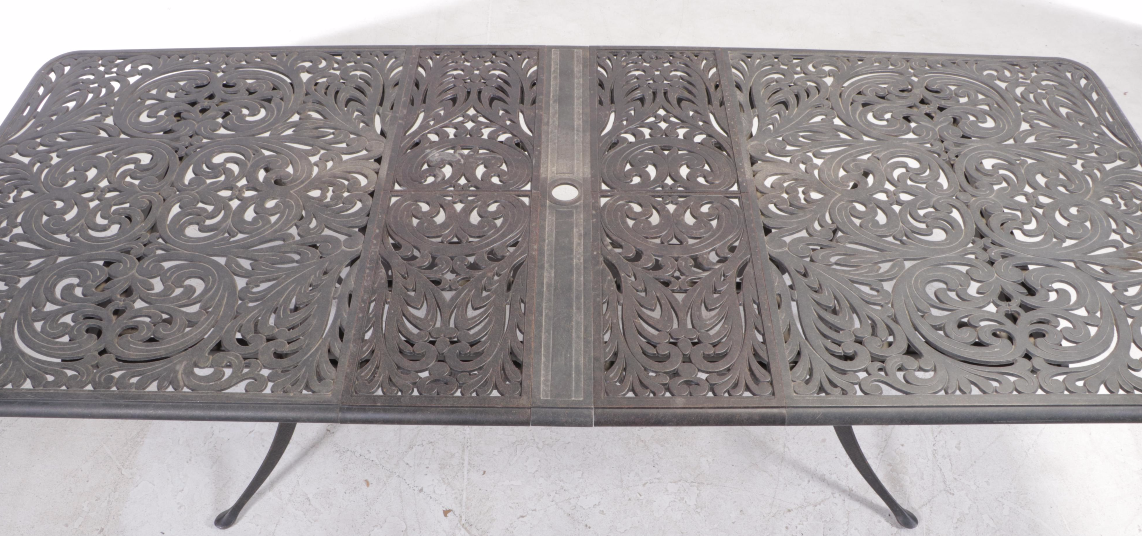 Contemporary Cast Aluminum Patio Dining Set