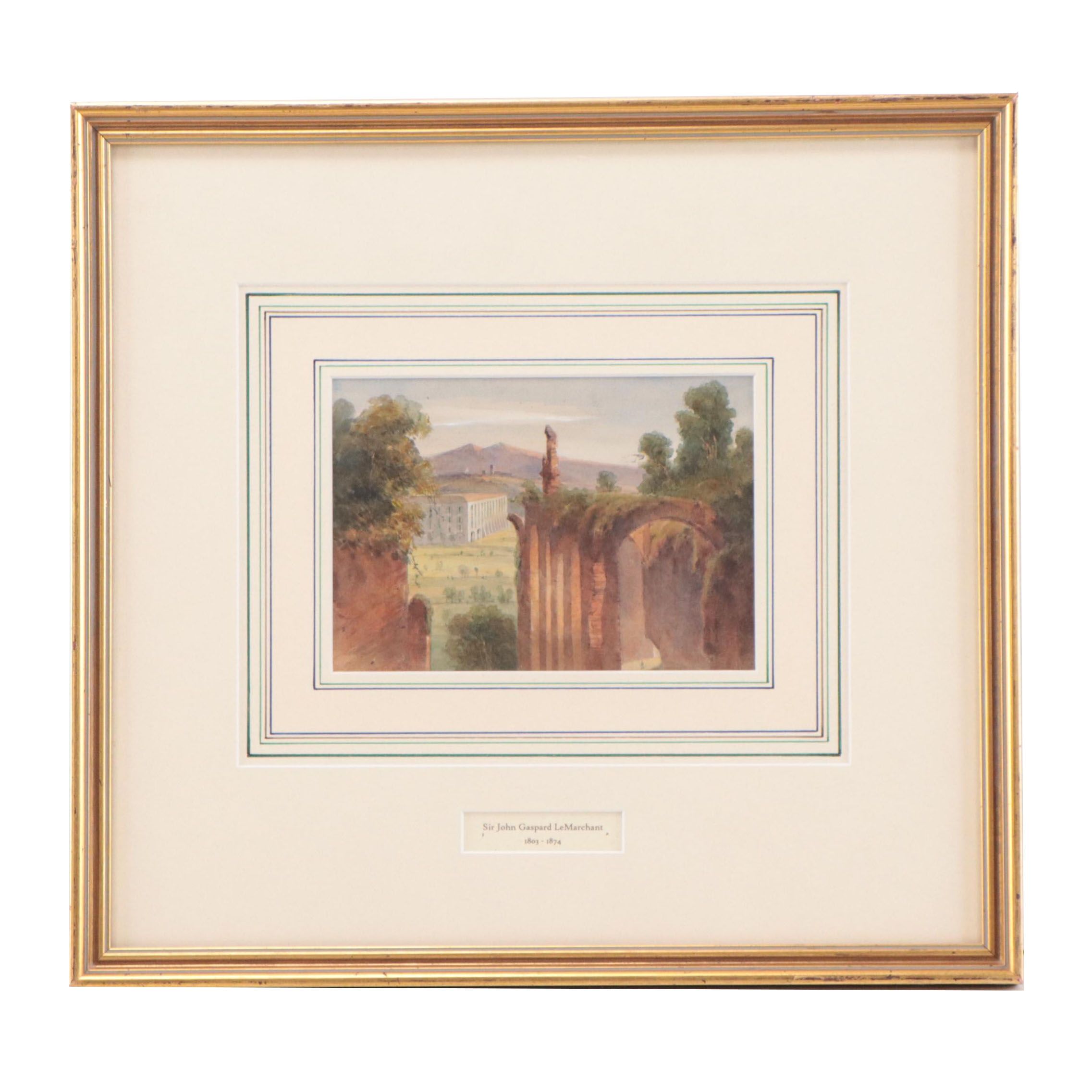 Sir John Gaspard Le Marchant Watercolor Painting of Landscape