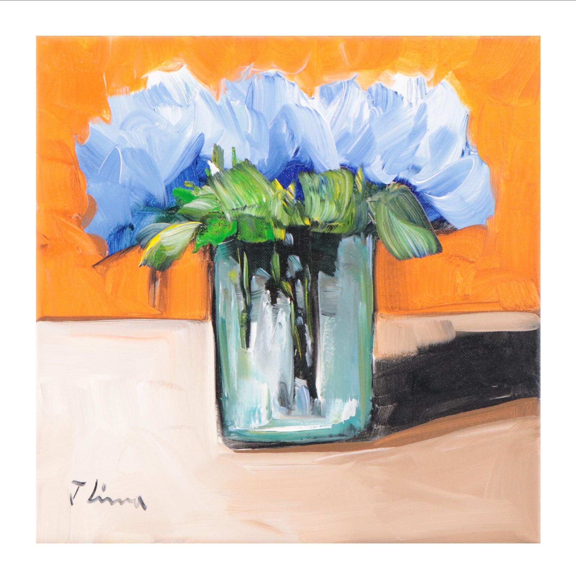 José M. Lima Floral Still Life Oil Painting, 2023