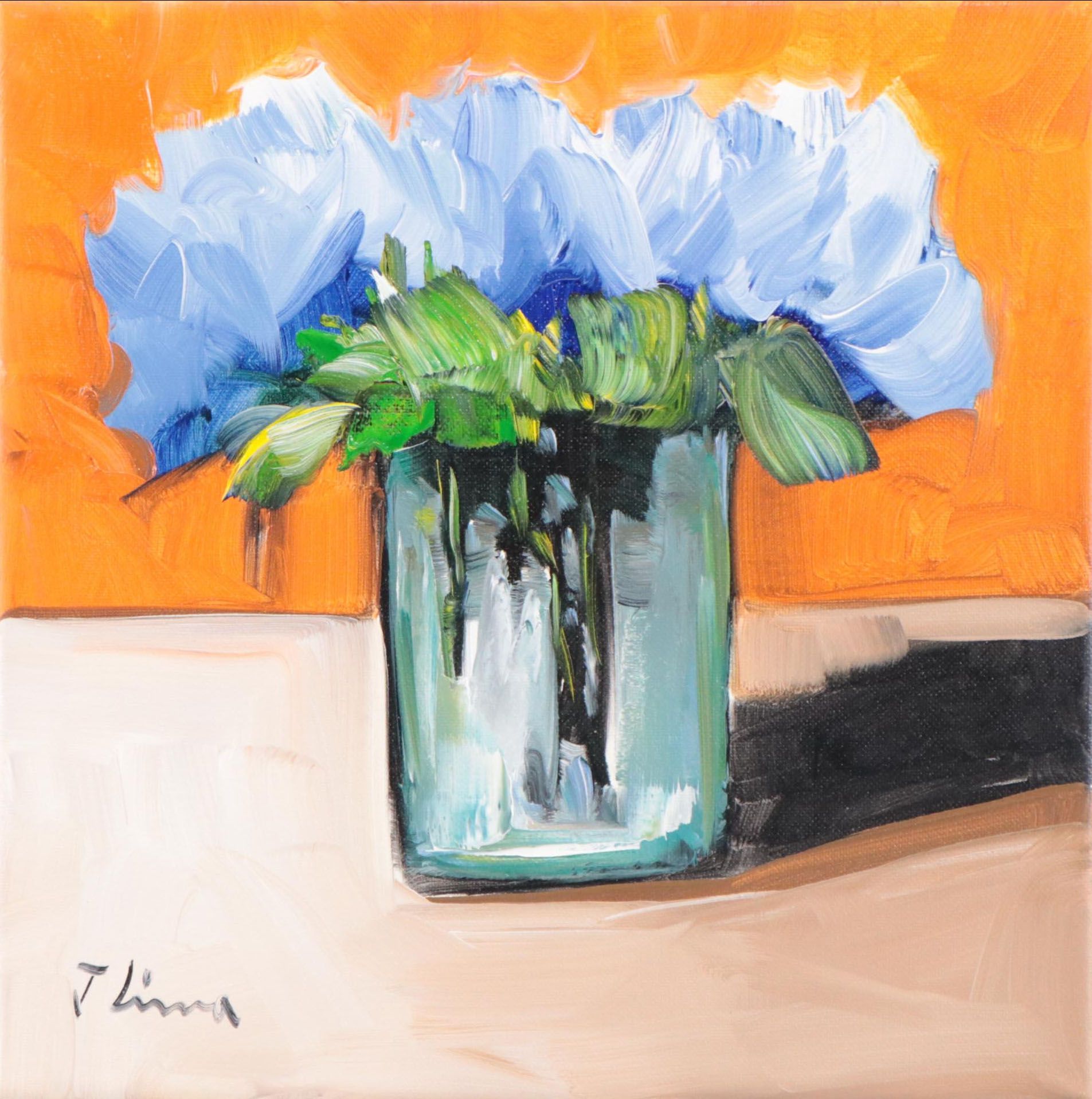 José M. Lima Floral Still Life Oil Painting, 2023