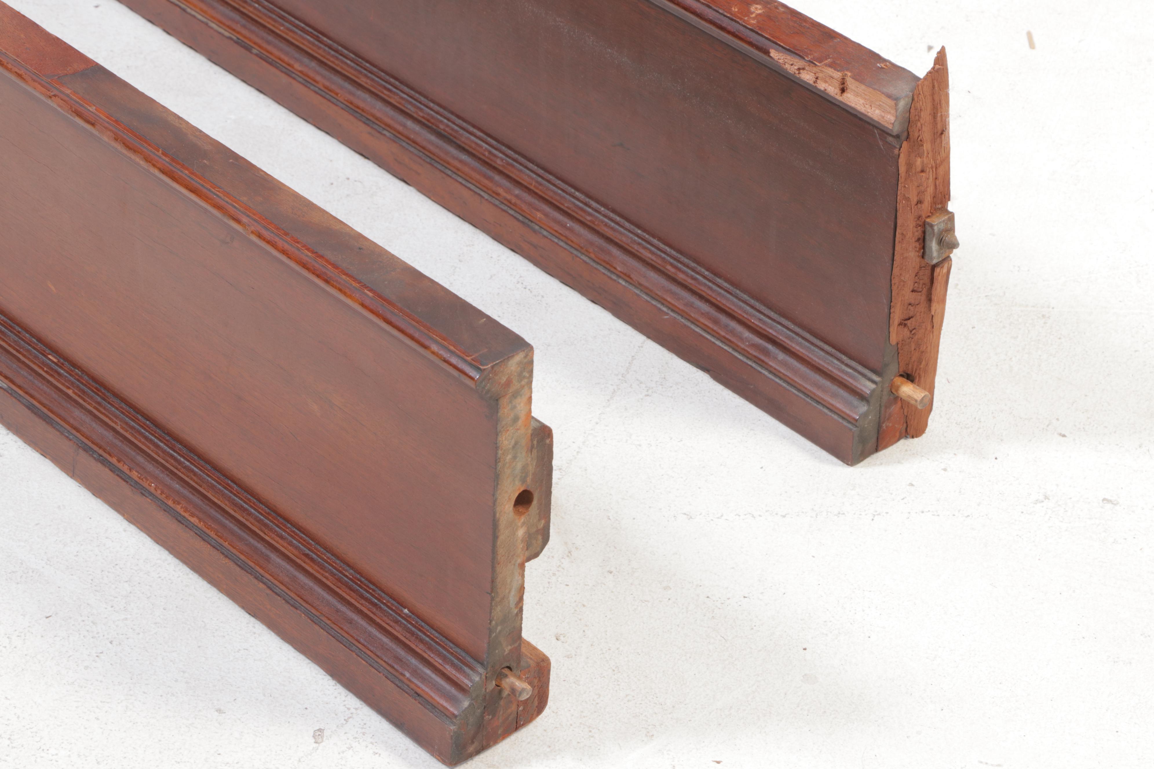 Late Victorian Carved Walnut Full Bed Frame, Early 20th Century