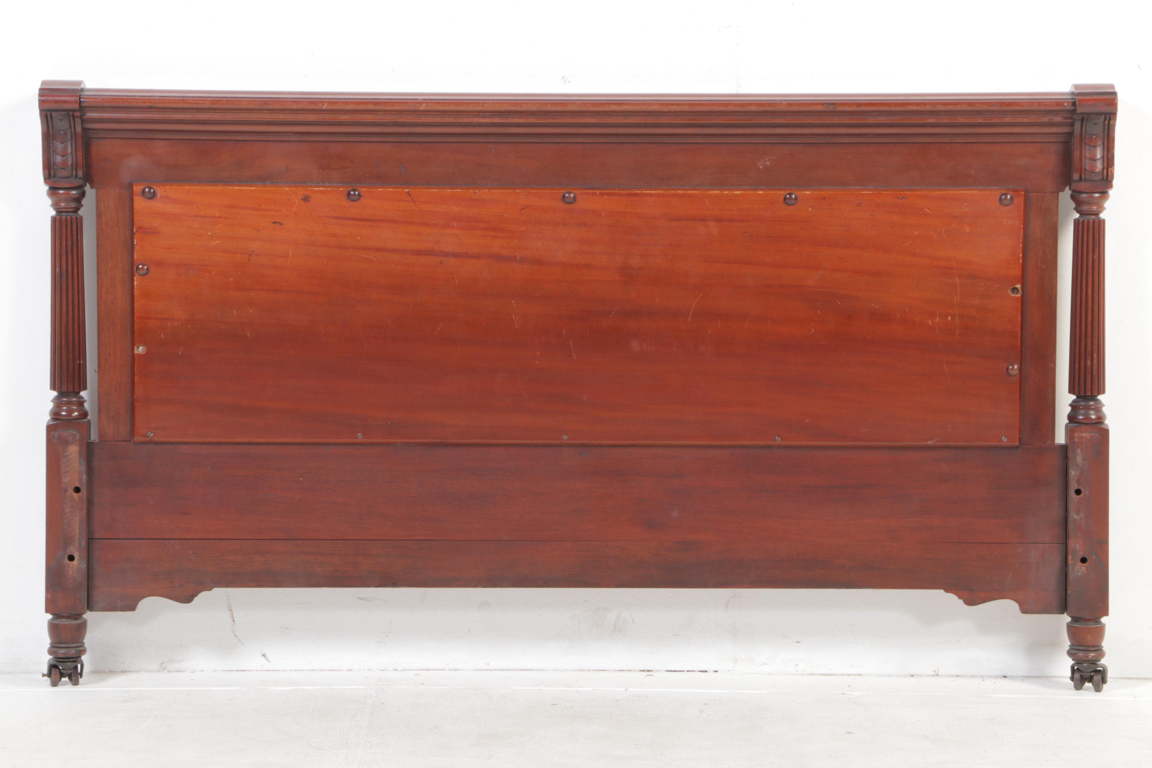Late Victorian Carved Walnut Full Bed Frame, Early 20th Century