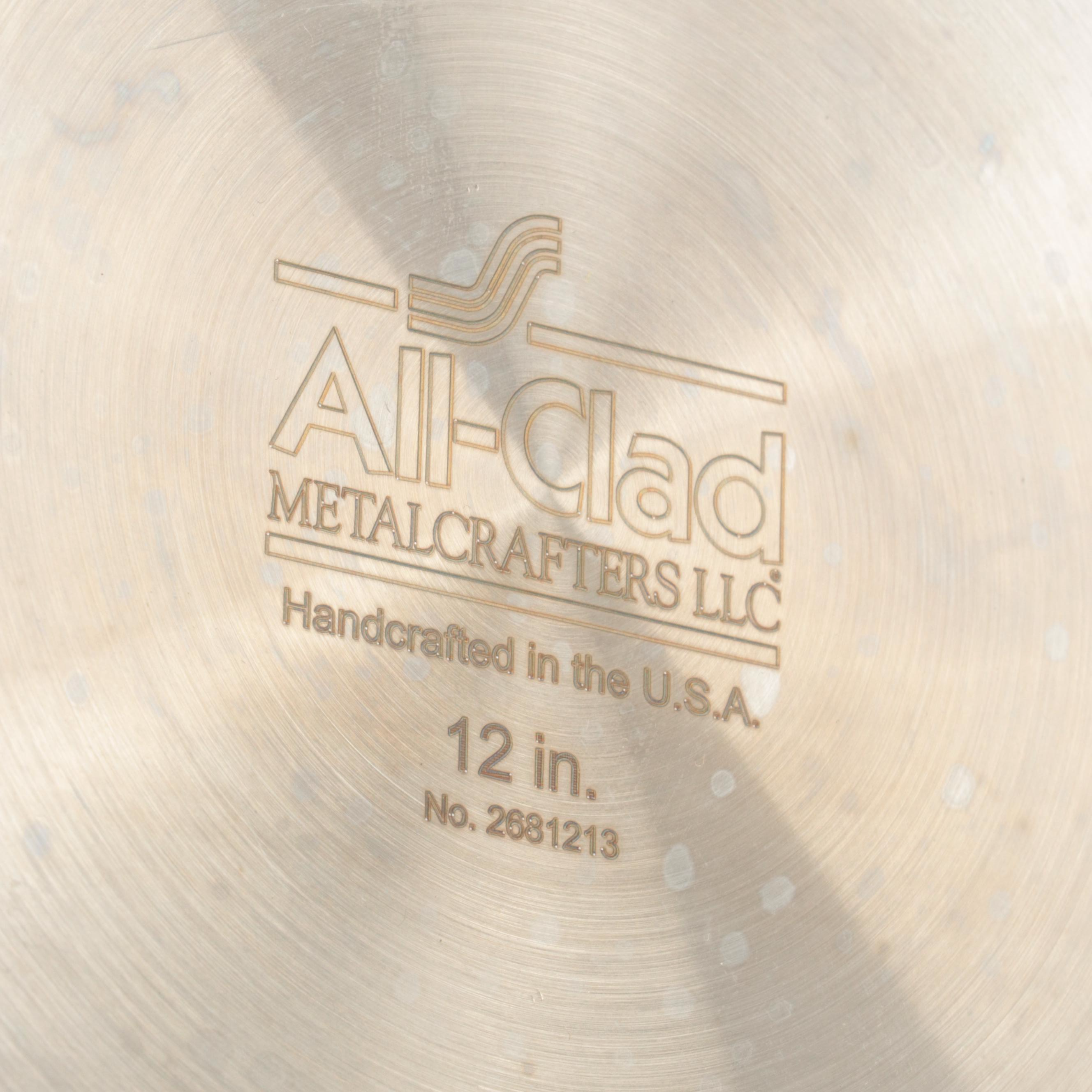 All-Clad Stainless Steel 12" Wok With Calphalon and Other Pans