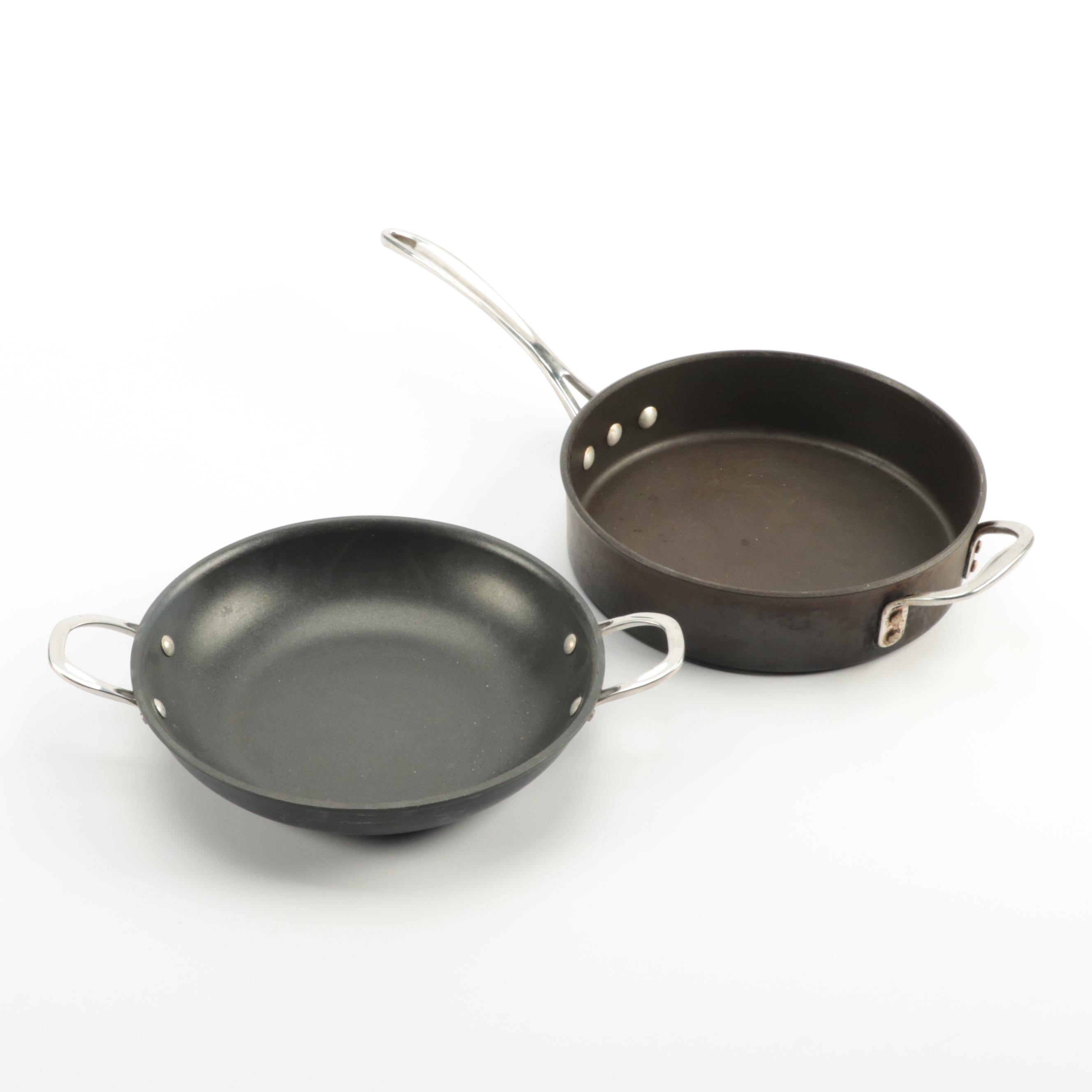 All-Clad Stainless Steel 12" Wok With Calphalon and Other Pans