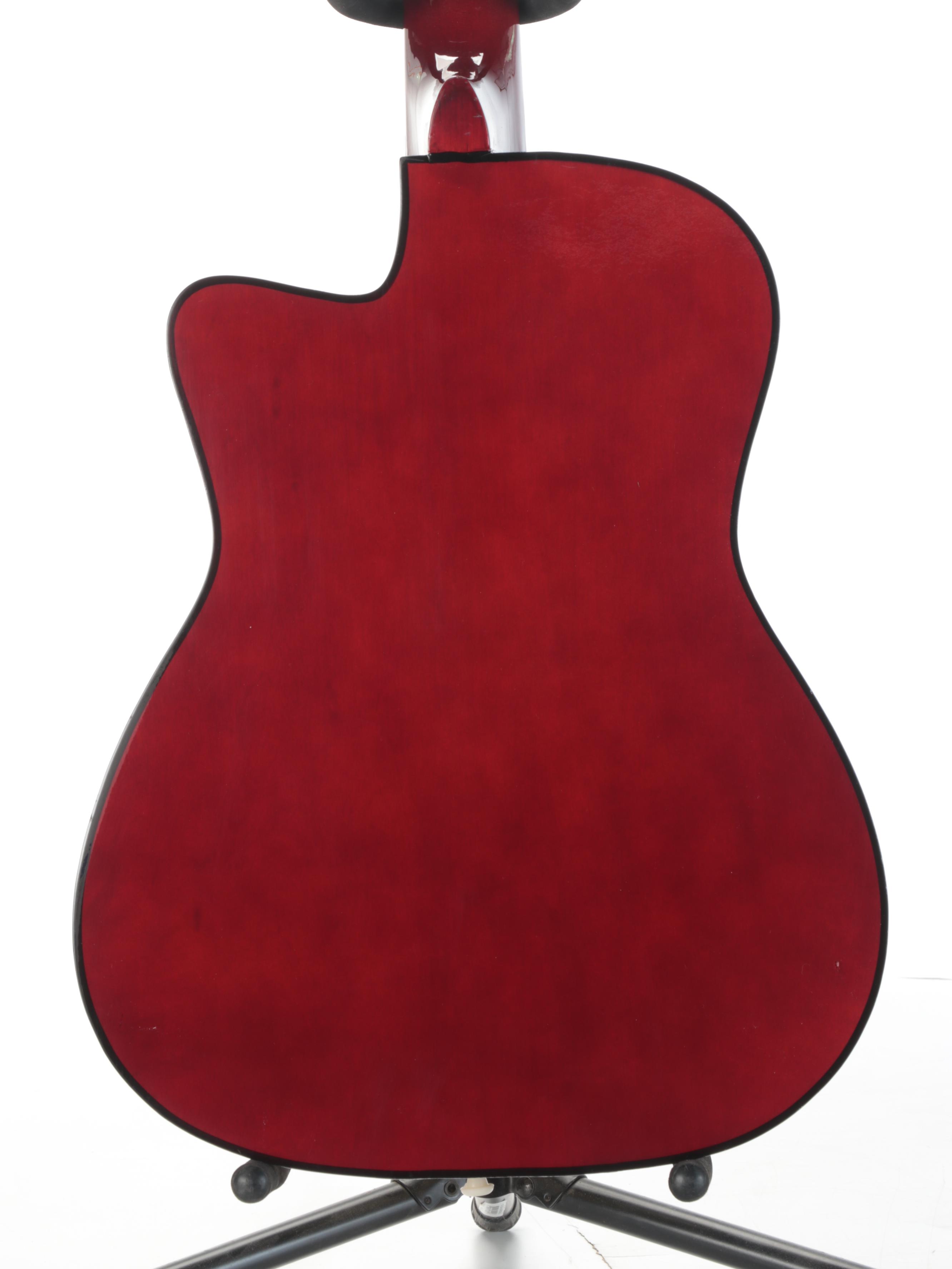 Willie Nelson Decal-Signed Cutaway Acoustic Guitar with PSA Certification