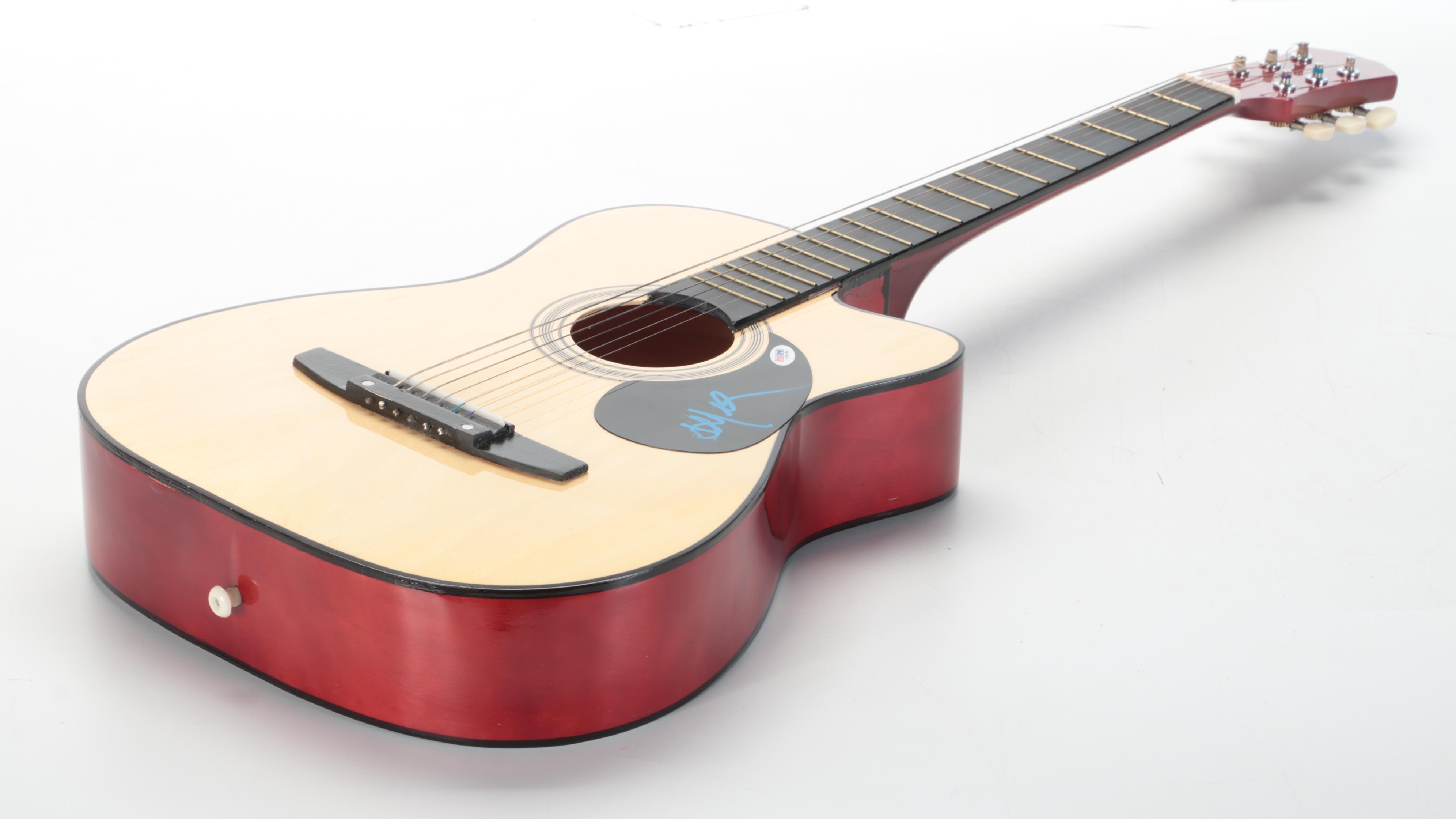 Willie Nelson Decal-Signed Cutaway Acoustic Guitar with PSA Certification